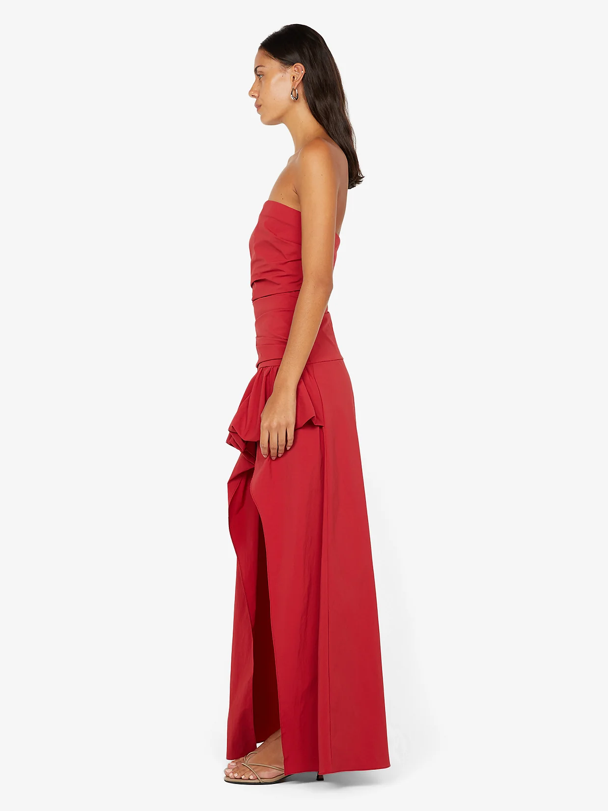 DANTE STRAPLESS MAXI DRESS - CHERRY - Image 4