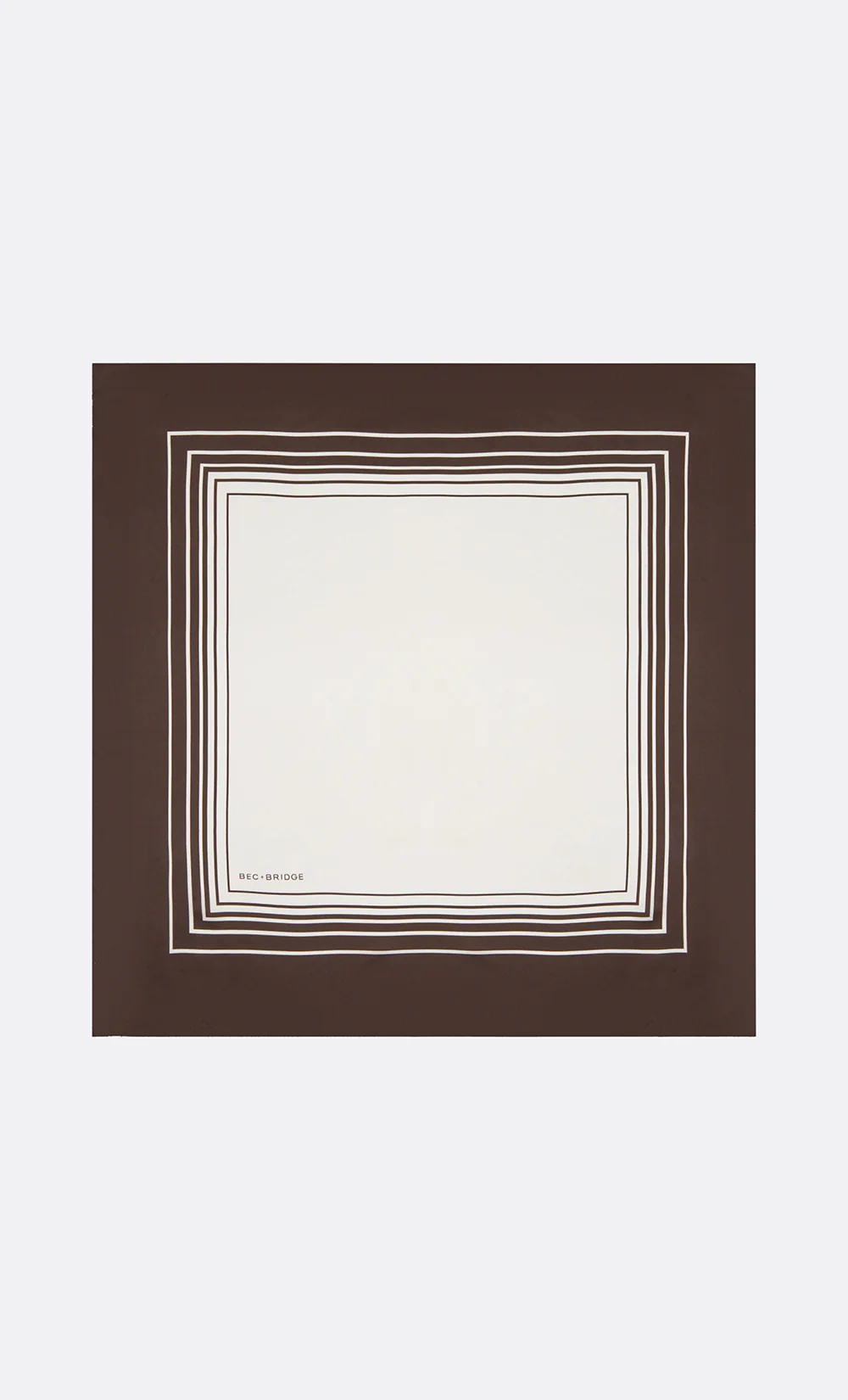 GEO SILK SCARF - DARK CHOC/IVORY GEO