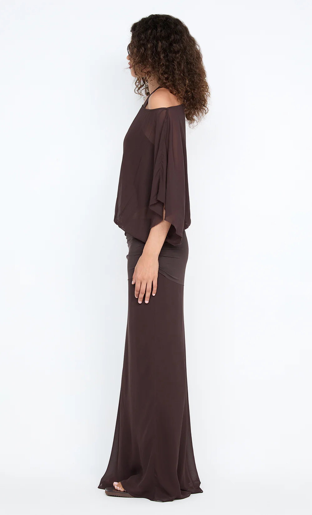 DELILAH OVERLAY MAXI DRESS - DARK CHOCOLATE - Image 5