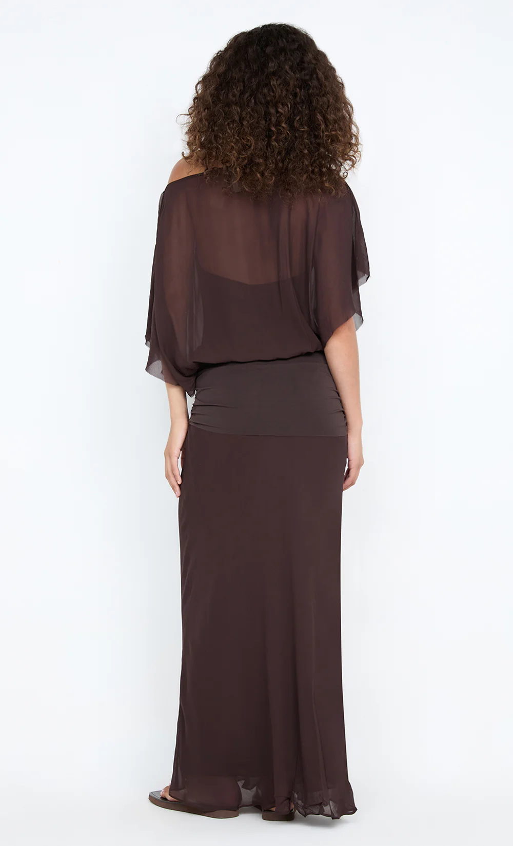 DELILAH OVERLAY MAXI DRESS - DARK CHOCOLATE - Image 6