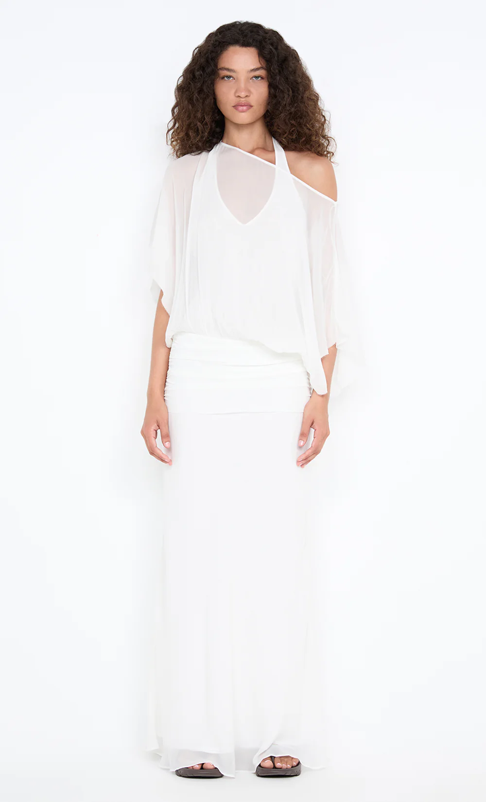 DELILAH OVERLAY MAXI DRESS - IVORY - Image 5