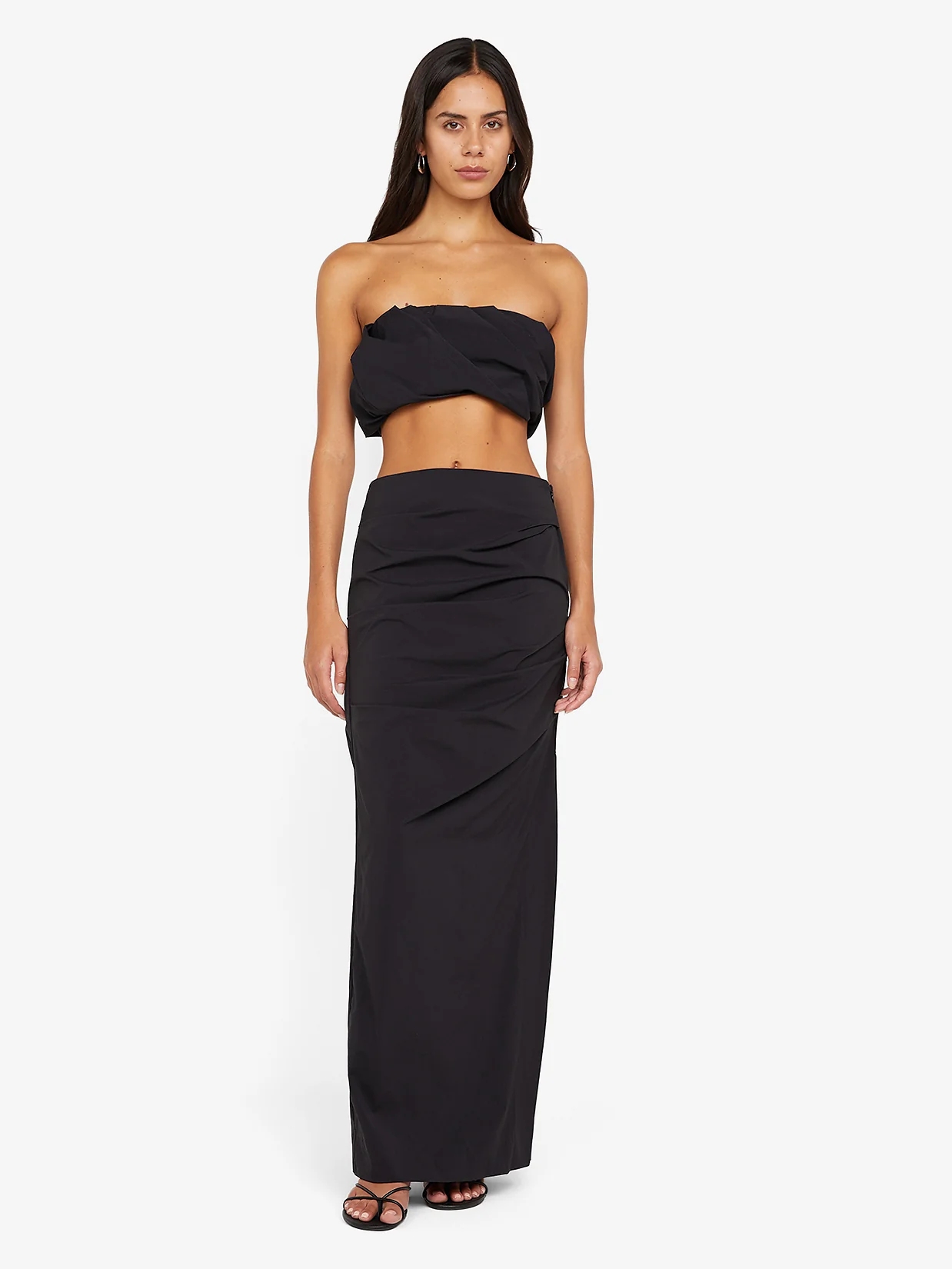 DOMENIC CROPPED BUBBLE TOP - BLACK