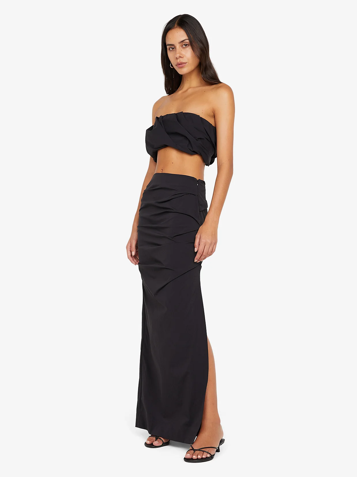 DOMENIC CROPPED BUBBLE TOP - BLACK - Image 2