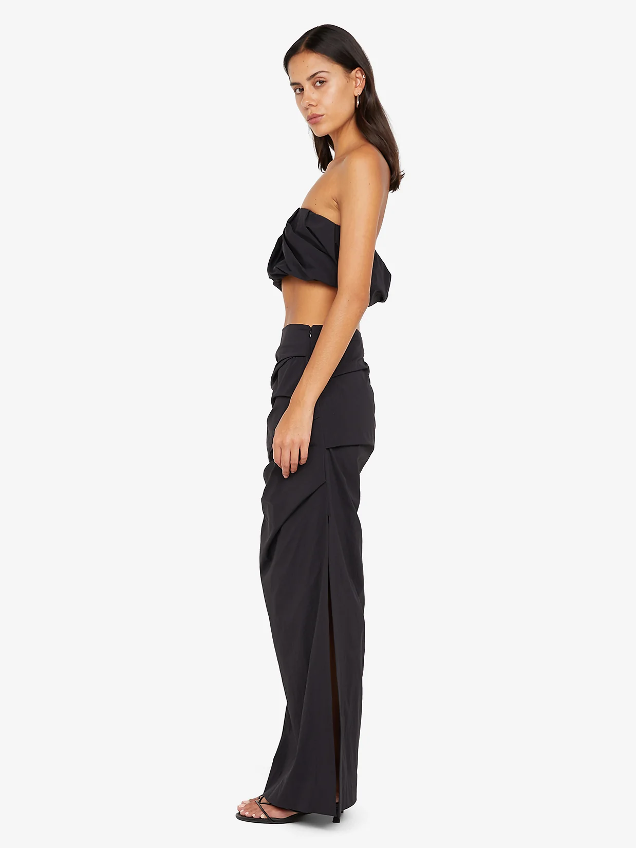 DOMENIC CROPPED BUBBLE TOP - BLACK - Image 3