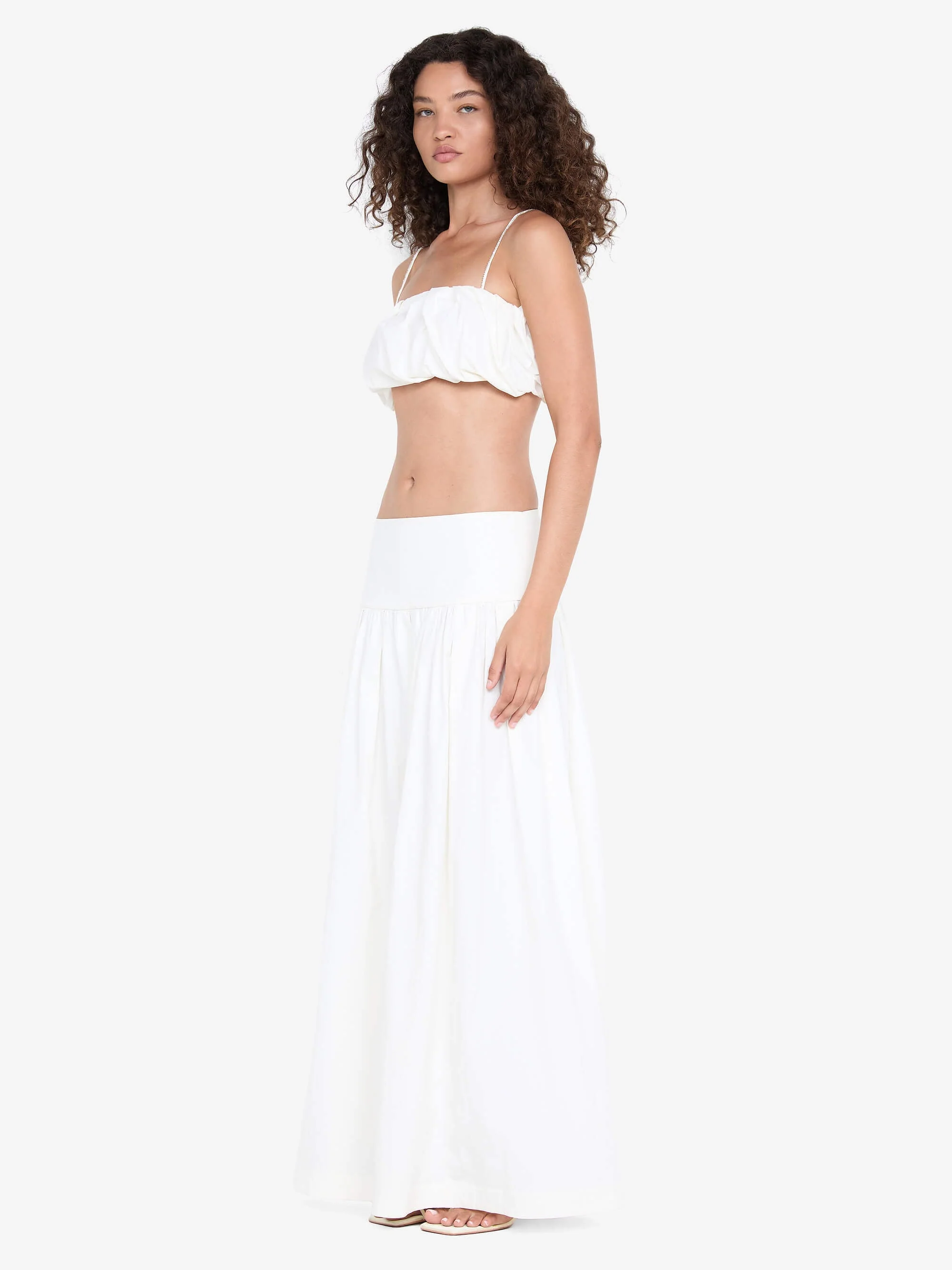 DOMENIC CROPPED BUBBLE TOP - IVORY - Image 3