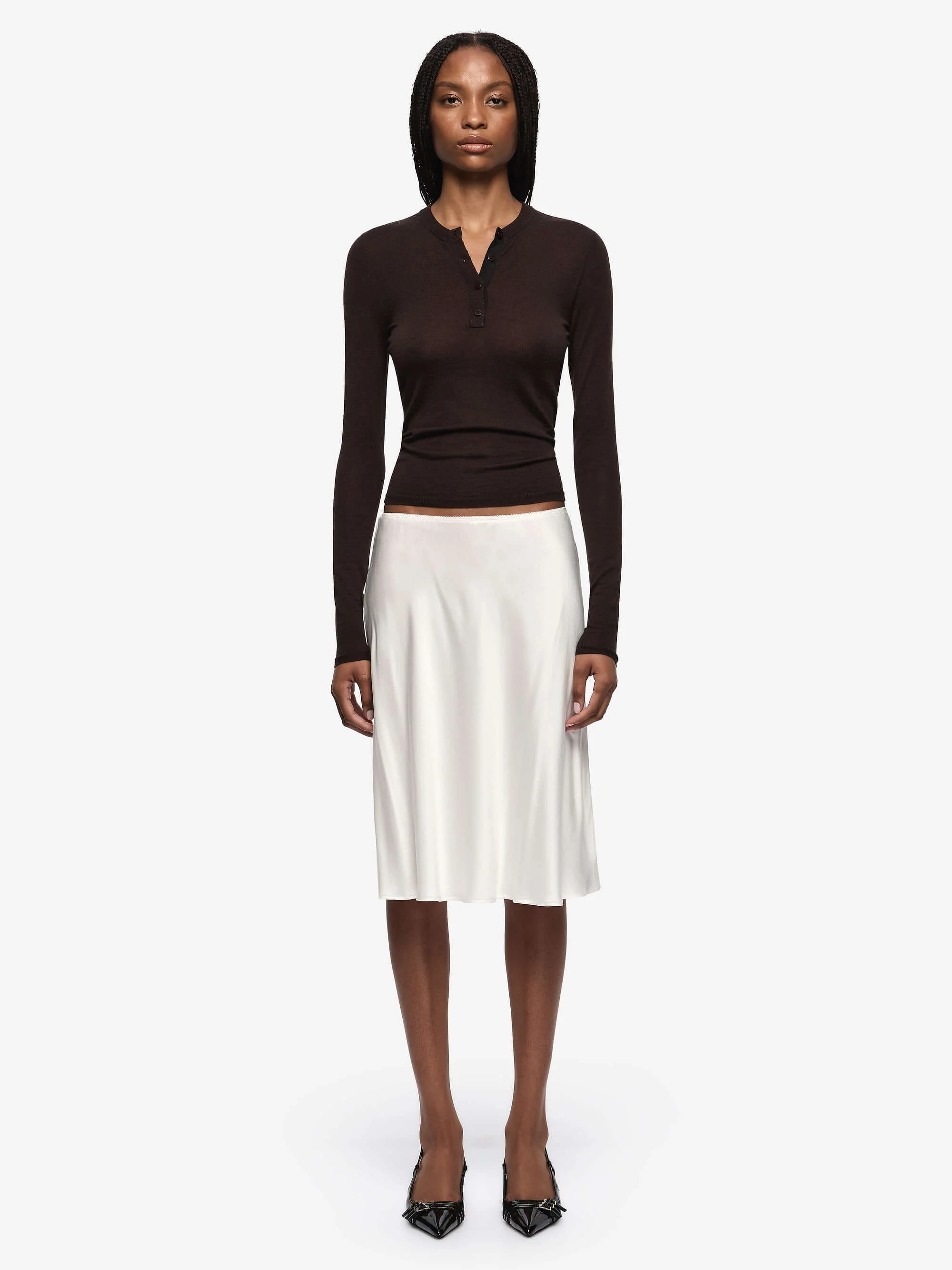 RUE LONG SLEEVE TOP - DARK CHOCOLATE