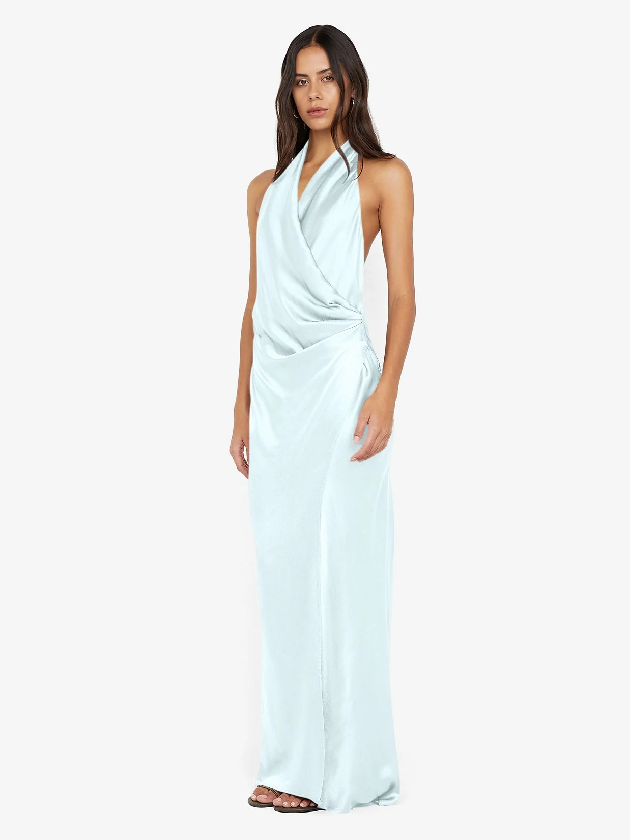 ELISIA WRAP MAXI DRESS - ARCTIC BLUE - Image 4