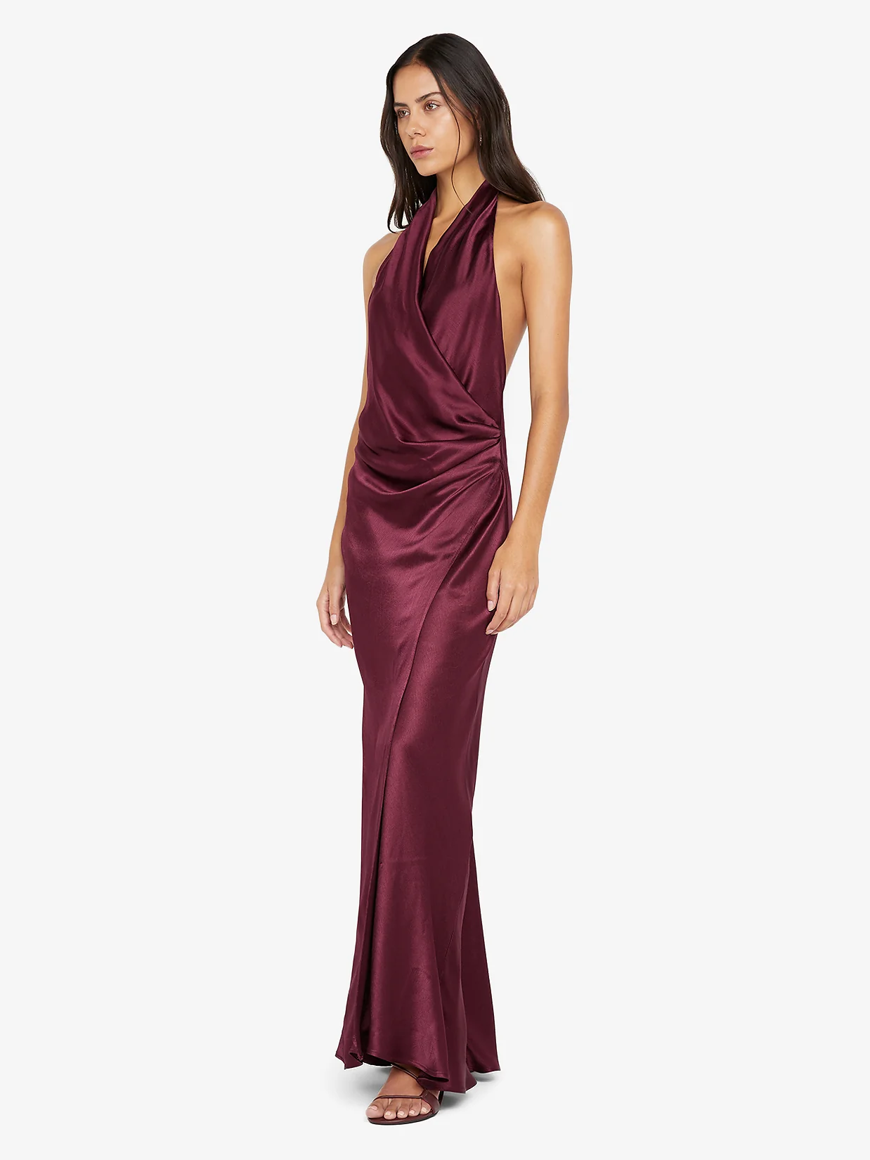 ELISIA WRAP MAXI DRESS - PLUM - Image 2