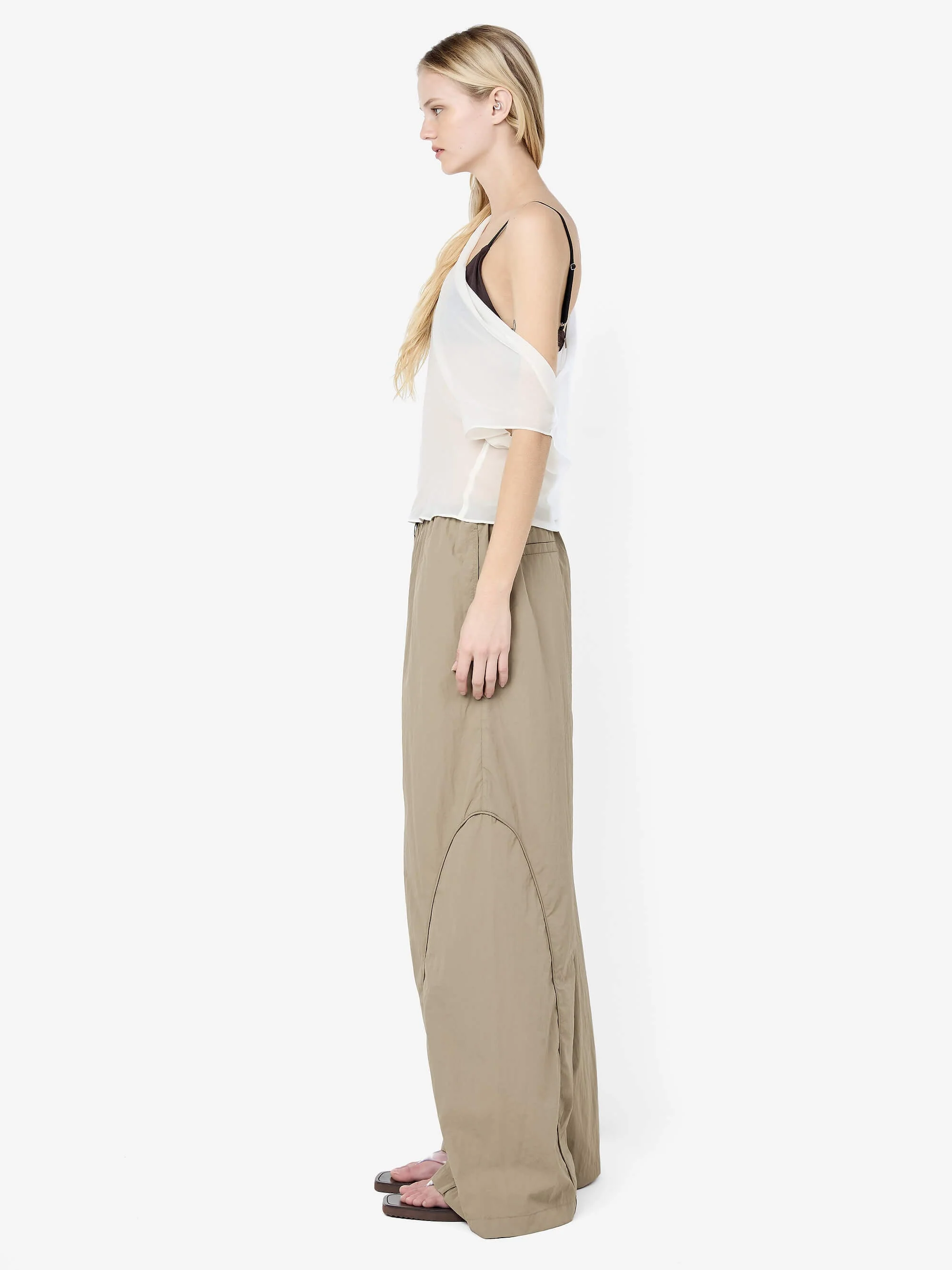 ELOISE LAYERED COWL TOP - SNOW/SLATE GREY - Image 2