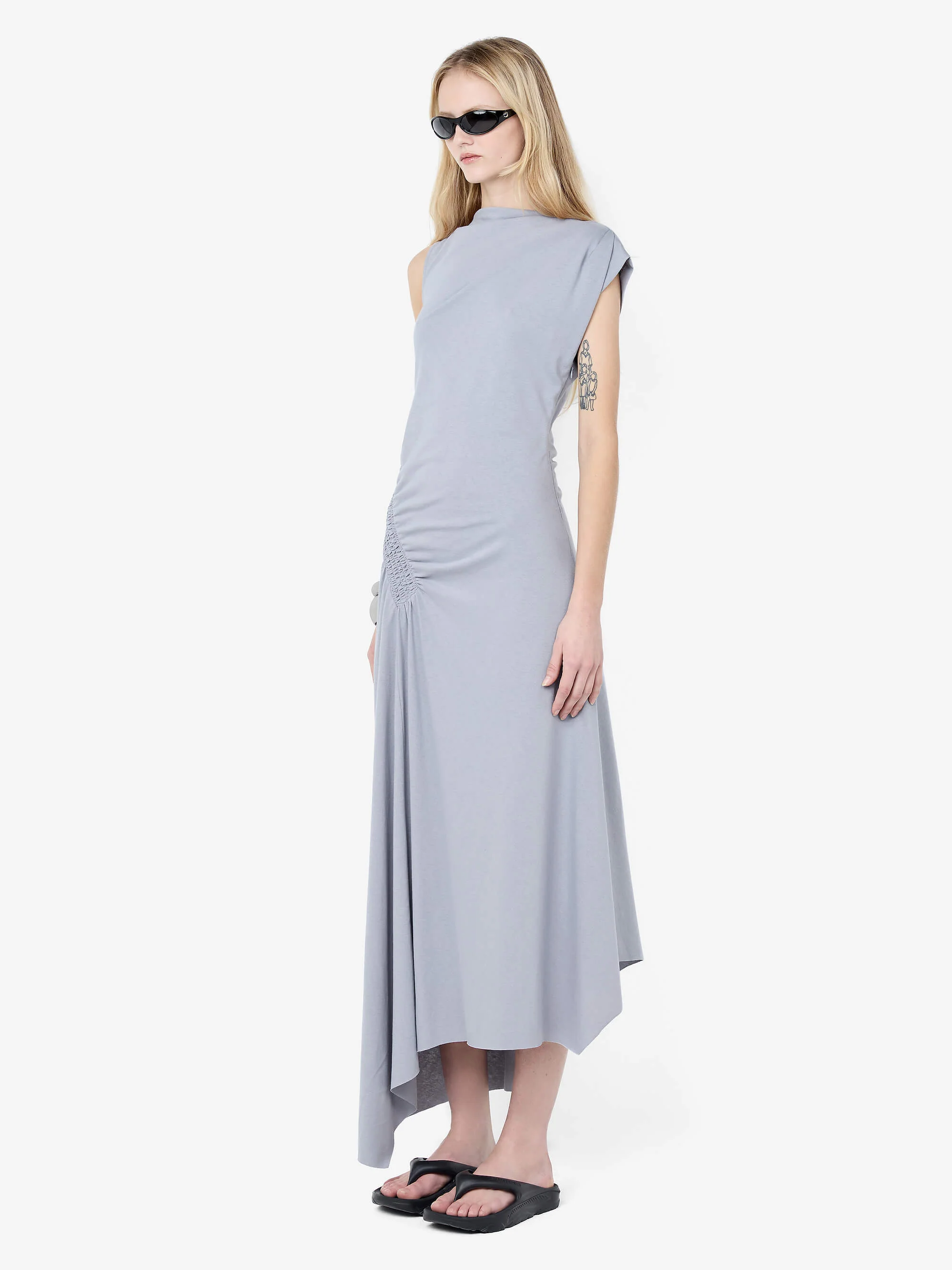 EMA ASYM DRESS - GREY BLUE - Image 5