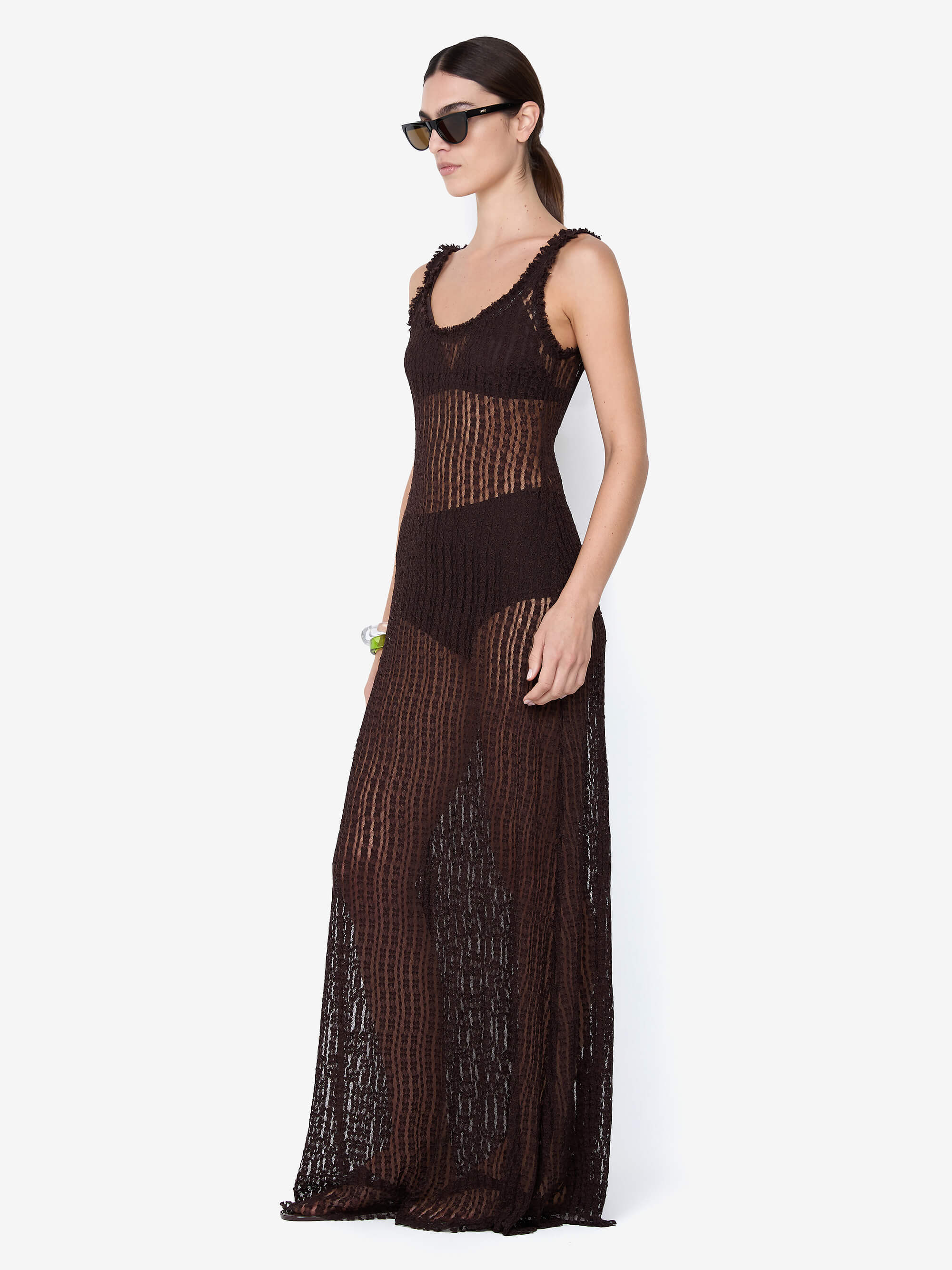 EMARETTA SCOOP MAXI DRESS - DARK CHOCOLATE - Image 2
