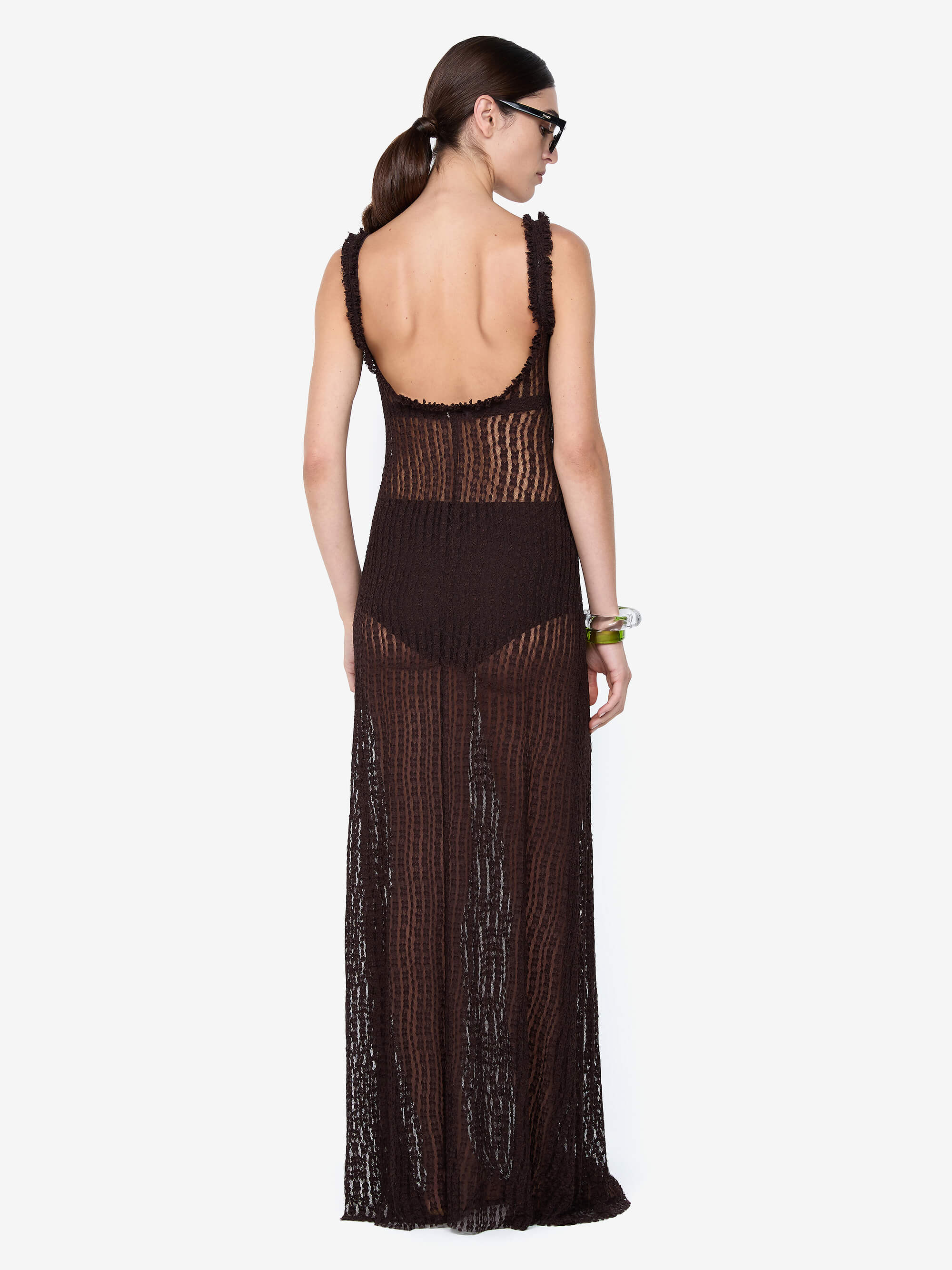 EMARETTA SCOOP MAXI DRESS - DARK CHOCOLATE - Image 3