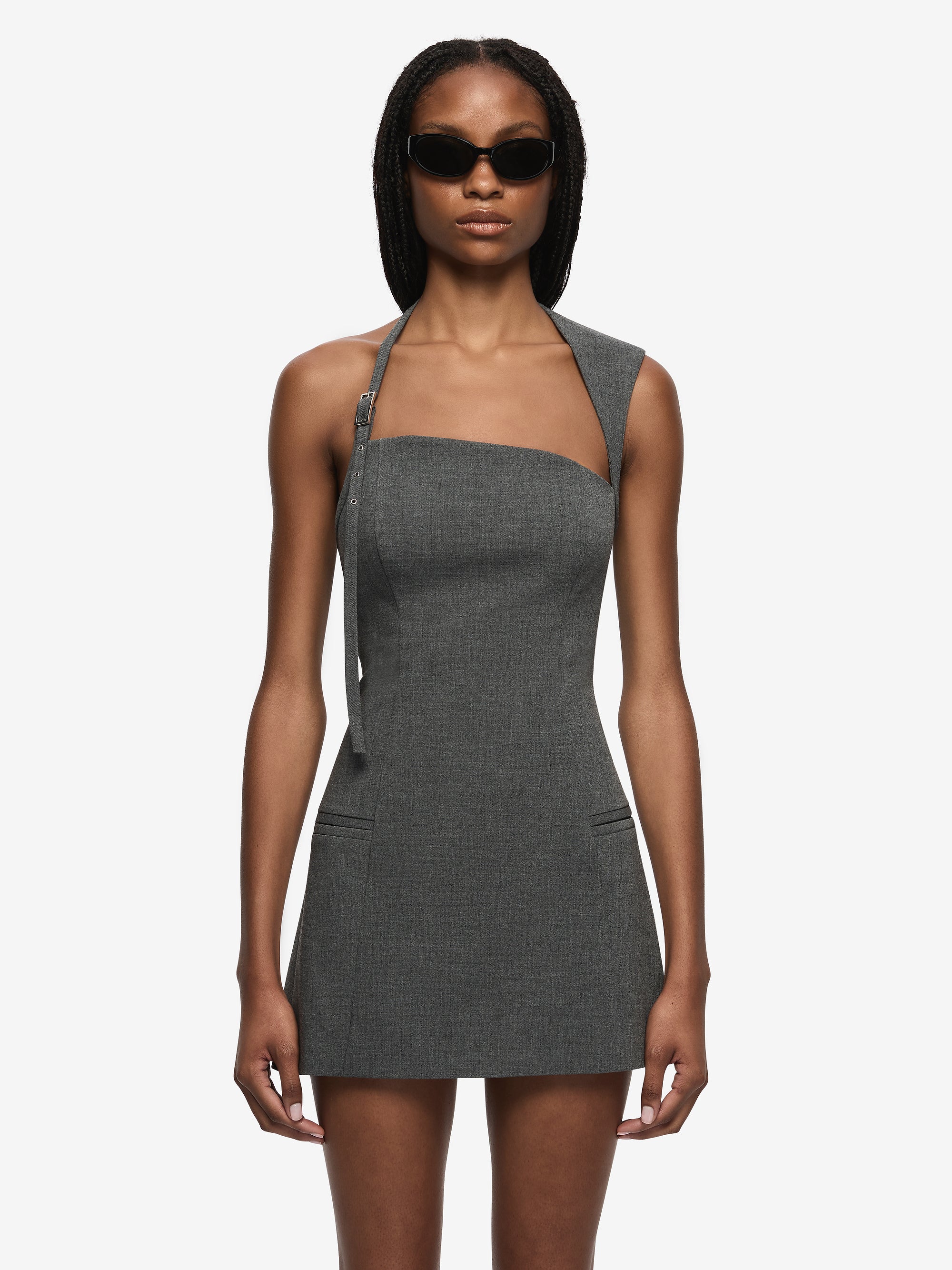 ESTELLE MINI DRESS - CHARCOAL - Image 2