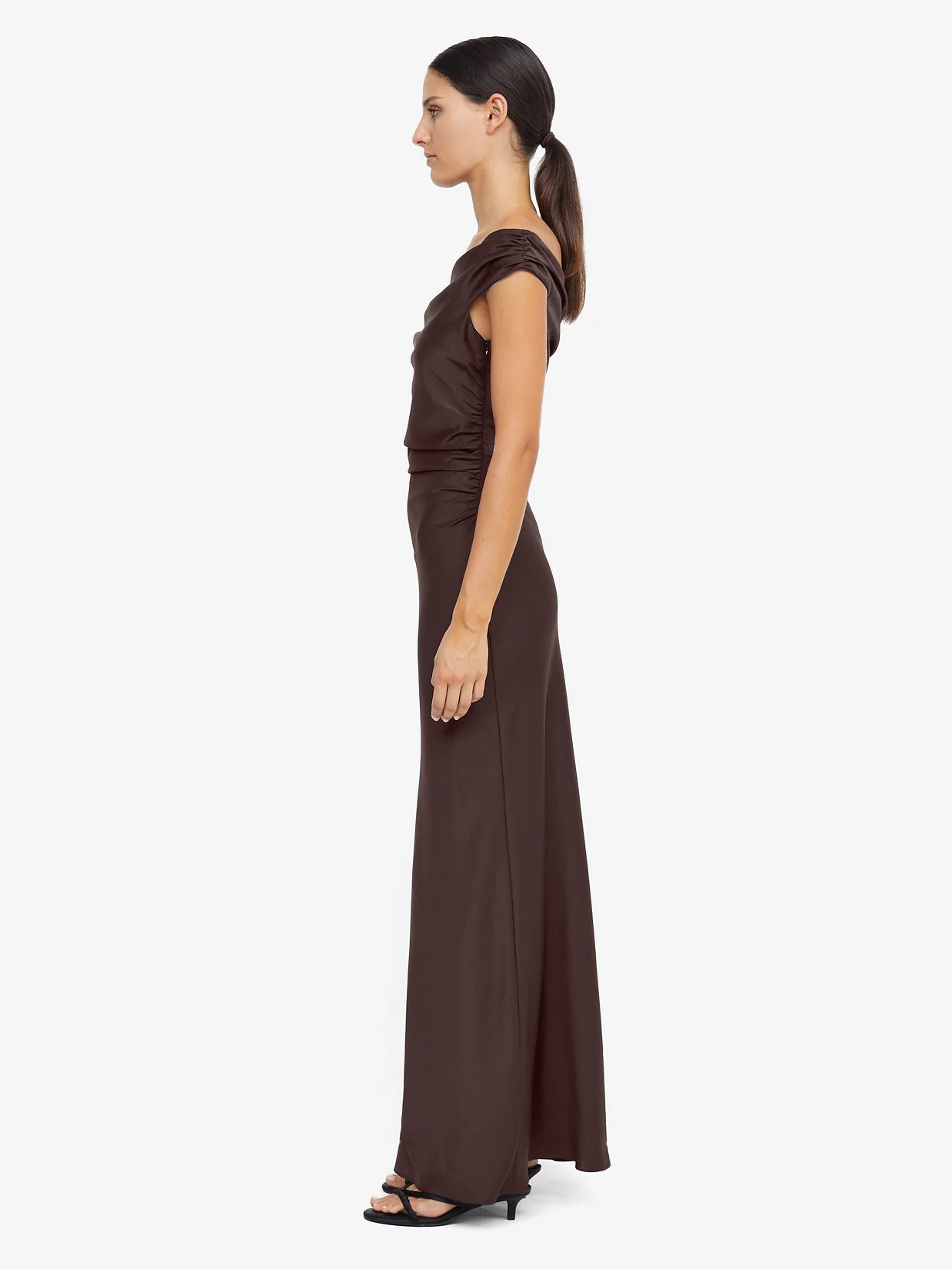 ETERNITY OFF SHOULDER MAXI - DARK CHOCOLATE - Image 4