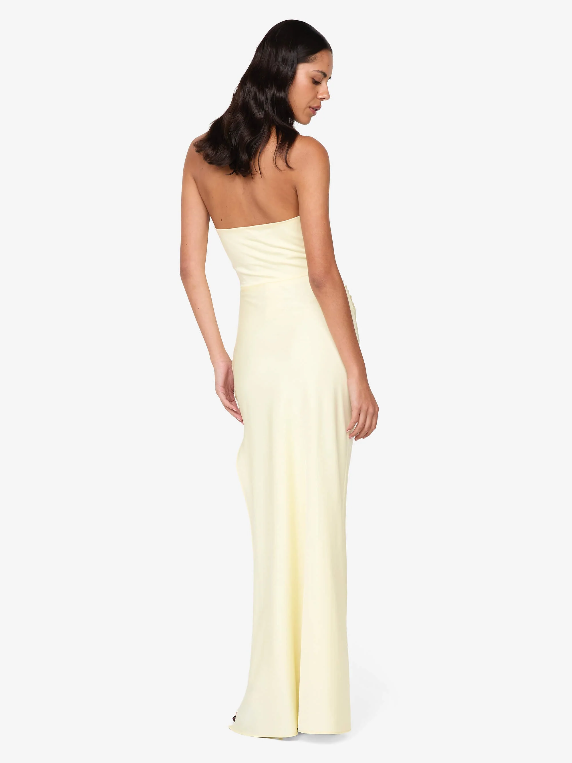 ETERNITY STRAPLESS MAXI DRESS - ICE YELLOW - Image 4