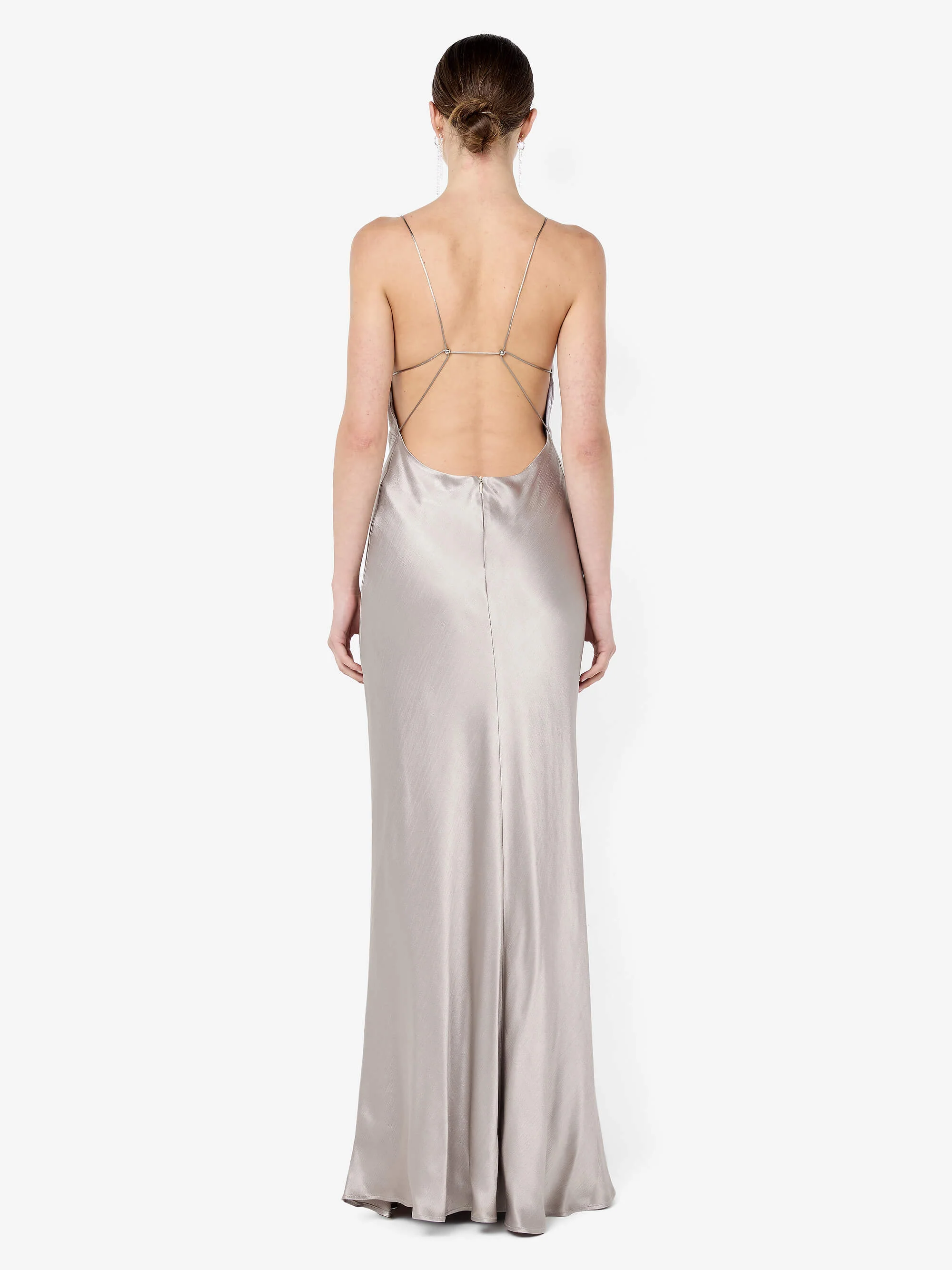 FLORENCE SCOOP MAXI DRESS - SILVER - Image 4