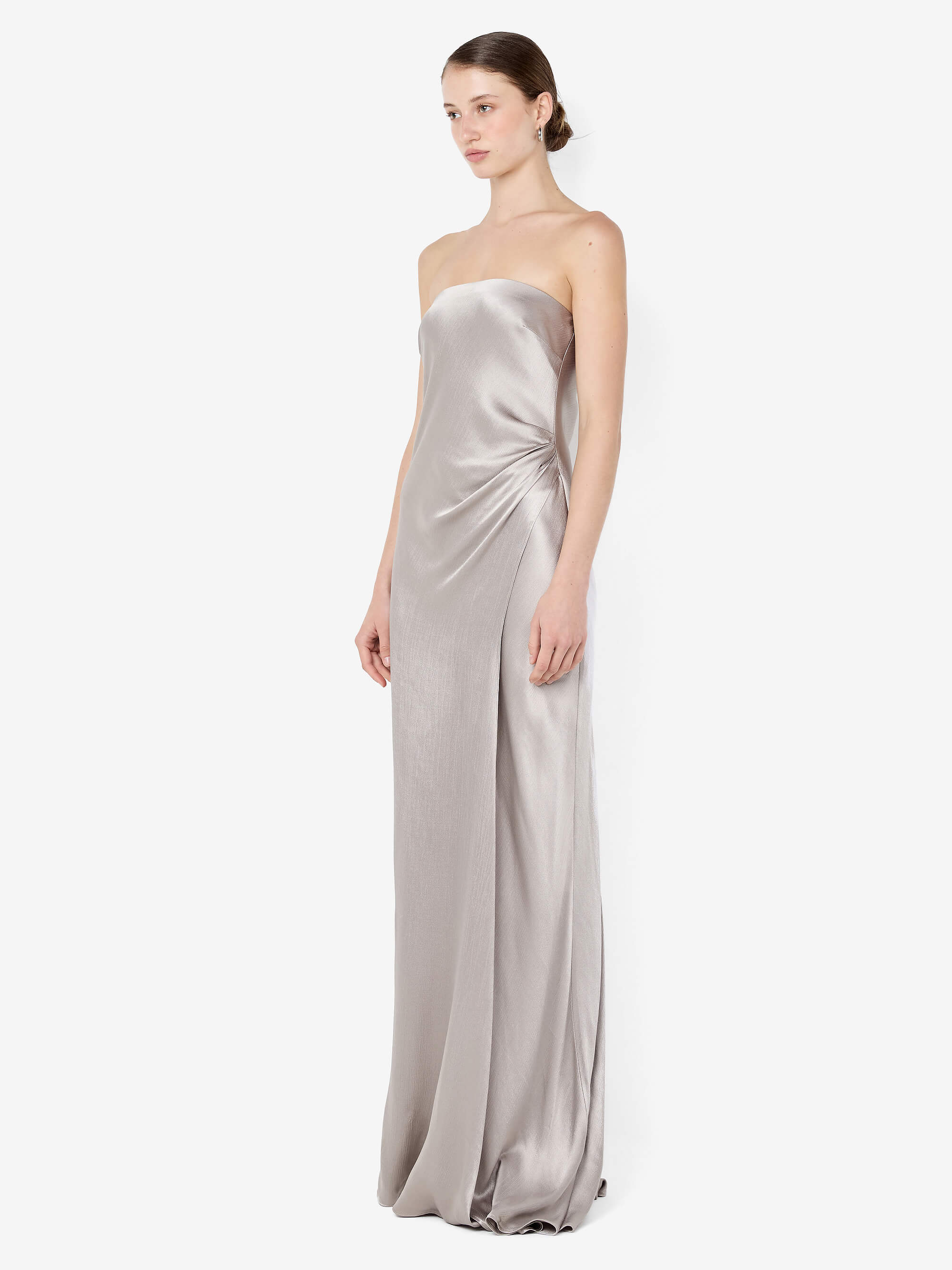 FLORENCE STRAPLESS MAXI DRESS - SILVER - Image 3