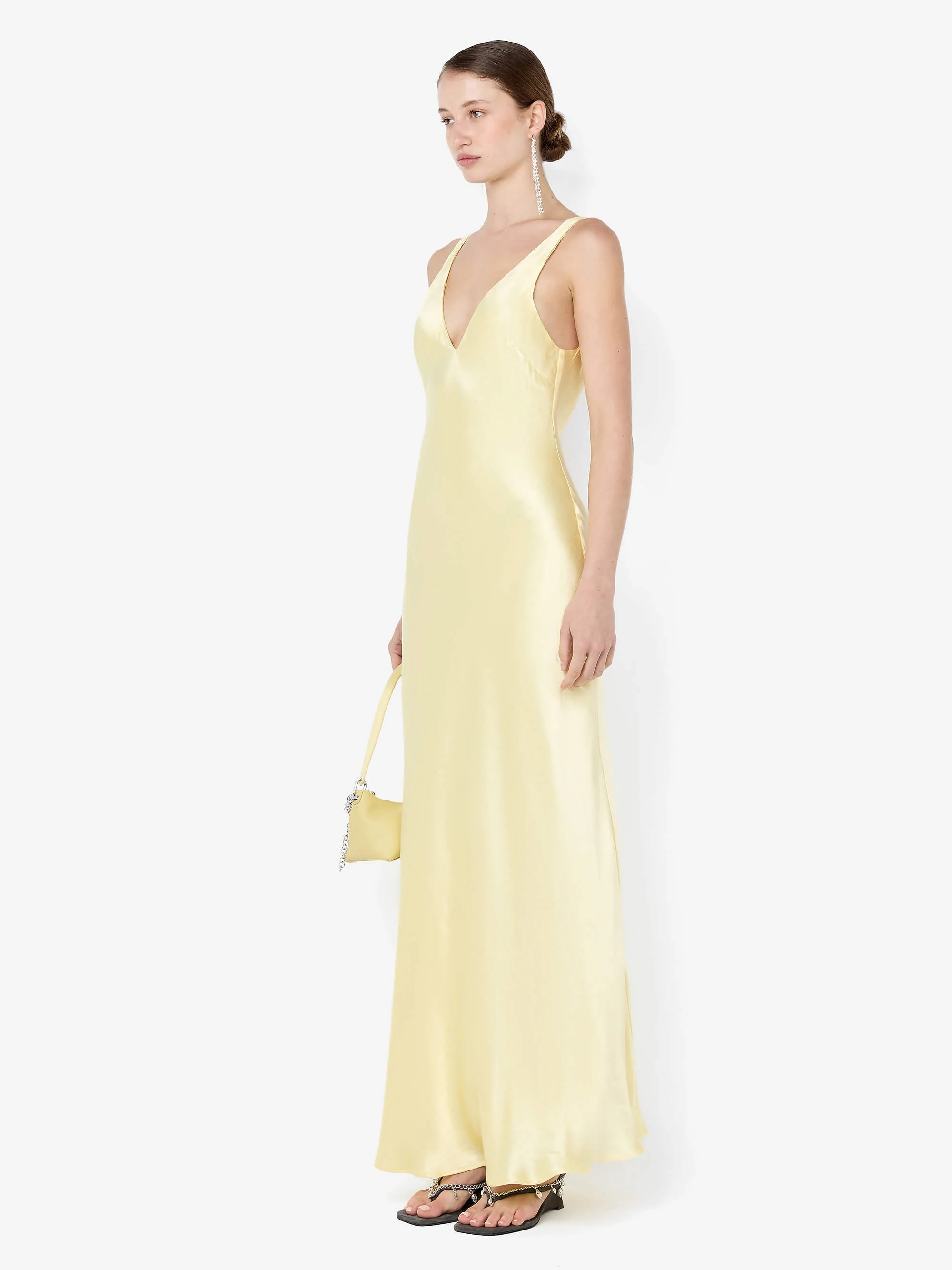 FLORENCE V NECK MAXI DRESS - CITRON - Image 2