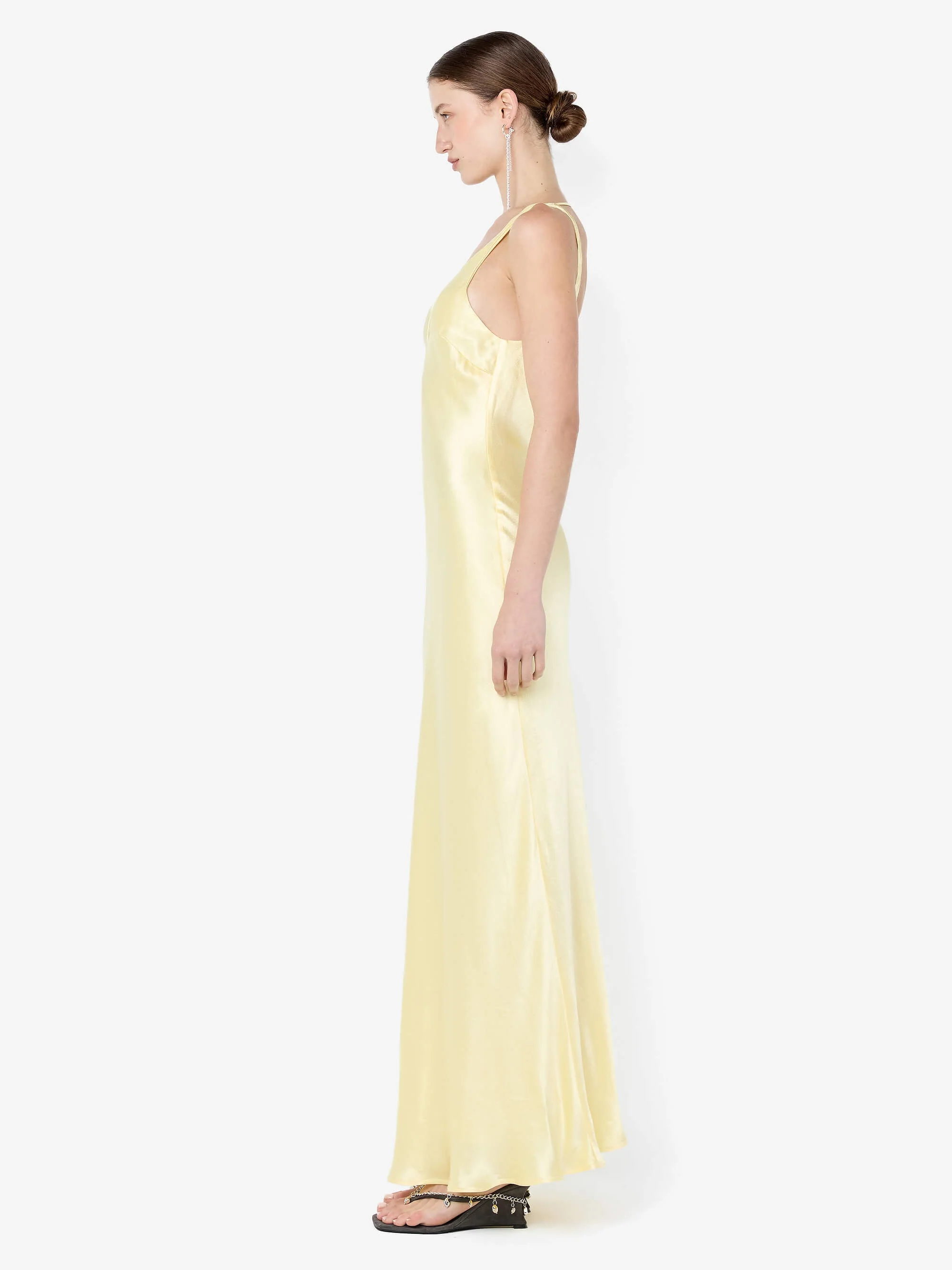 FLORENCE V NECK MAXI DRESS - CITRON - Image 3
