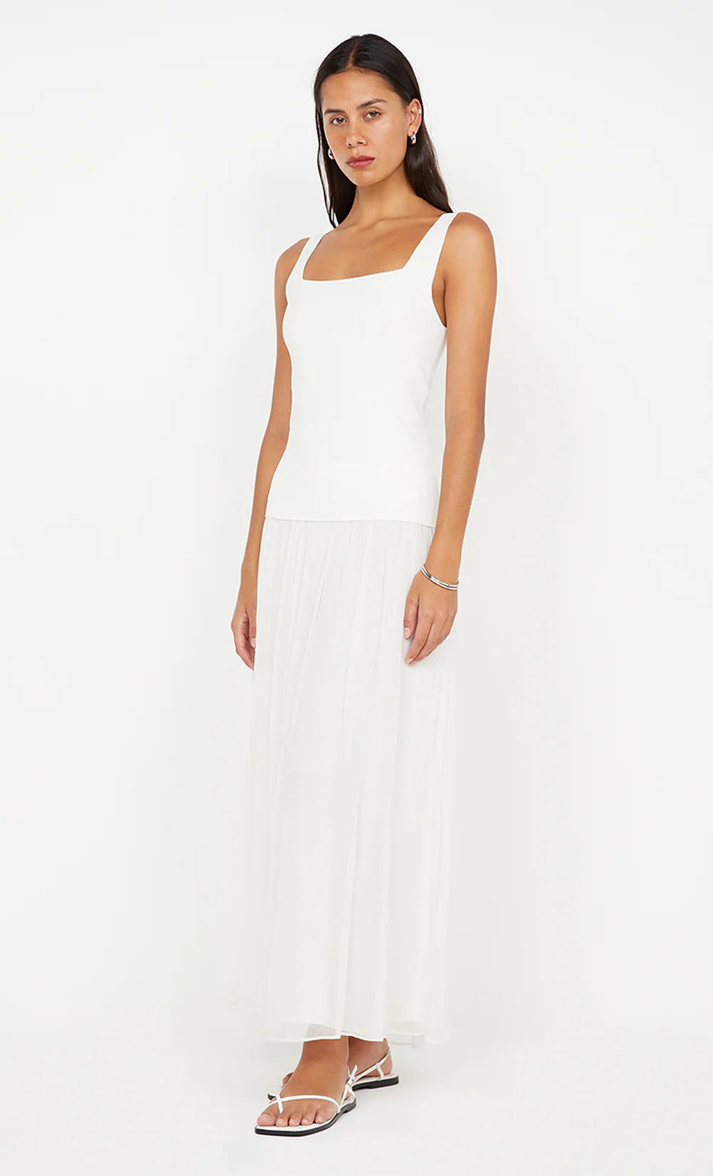 GEMMA SQUARE NECK TANK - IVORY - Image 3