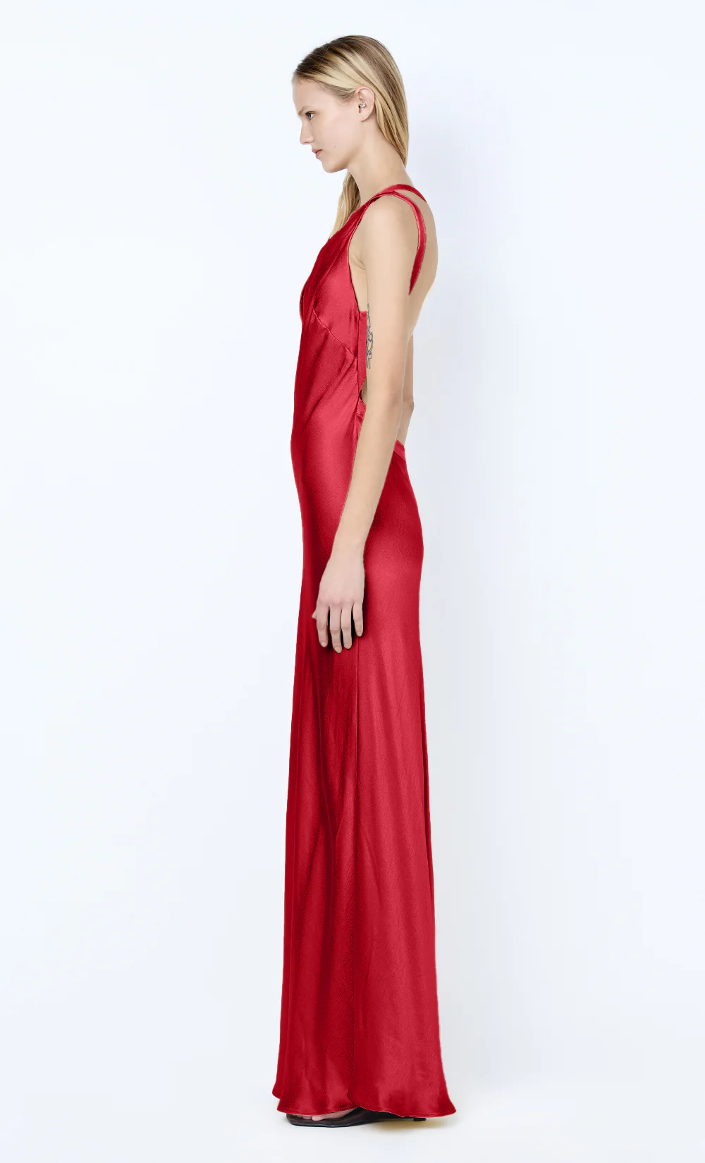 GIA ASYM MAXI DRESS - CHERRY - Image 3