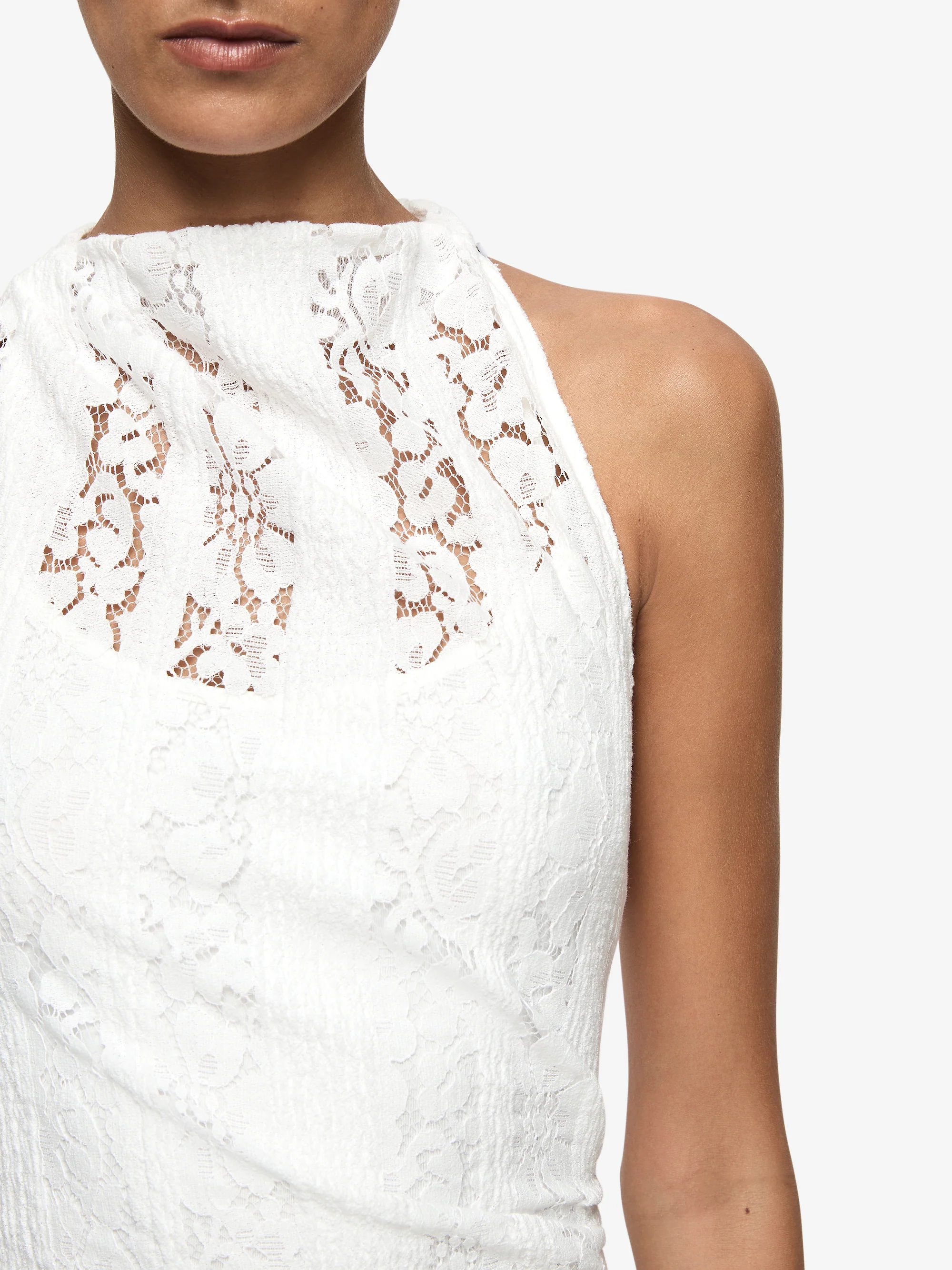HENRIETTA HIGH NECK MAXI DRESS - WHITE - Image 3