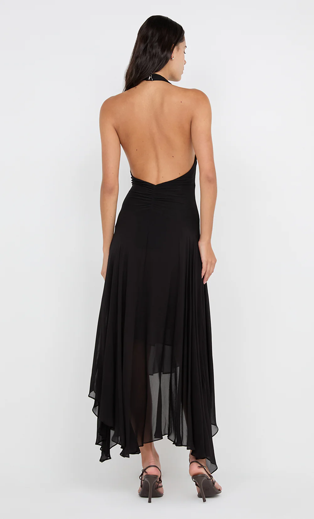 IDA WRAP MIDI DRESS - BLACK - Image 2