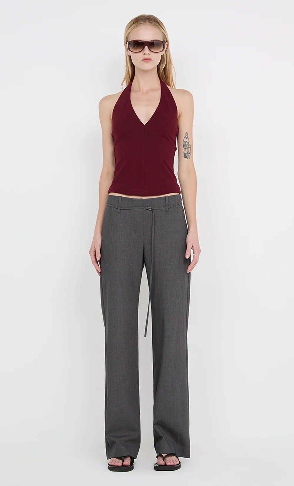 IONE HALTER TOP - PLUM