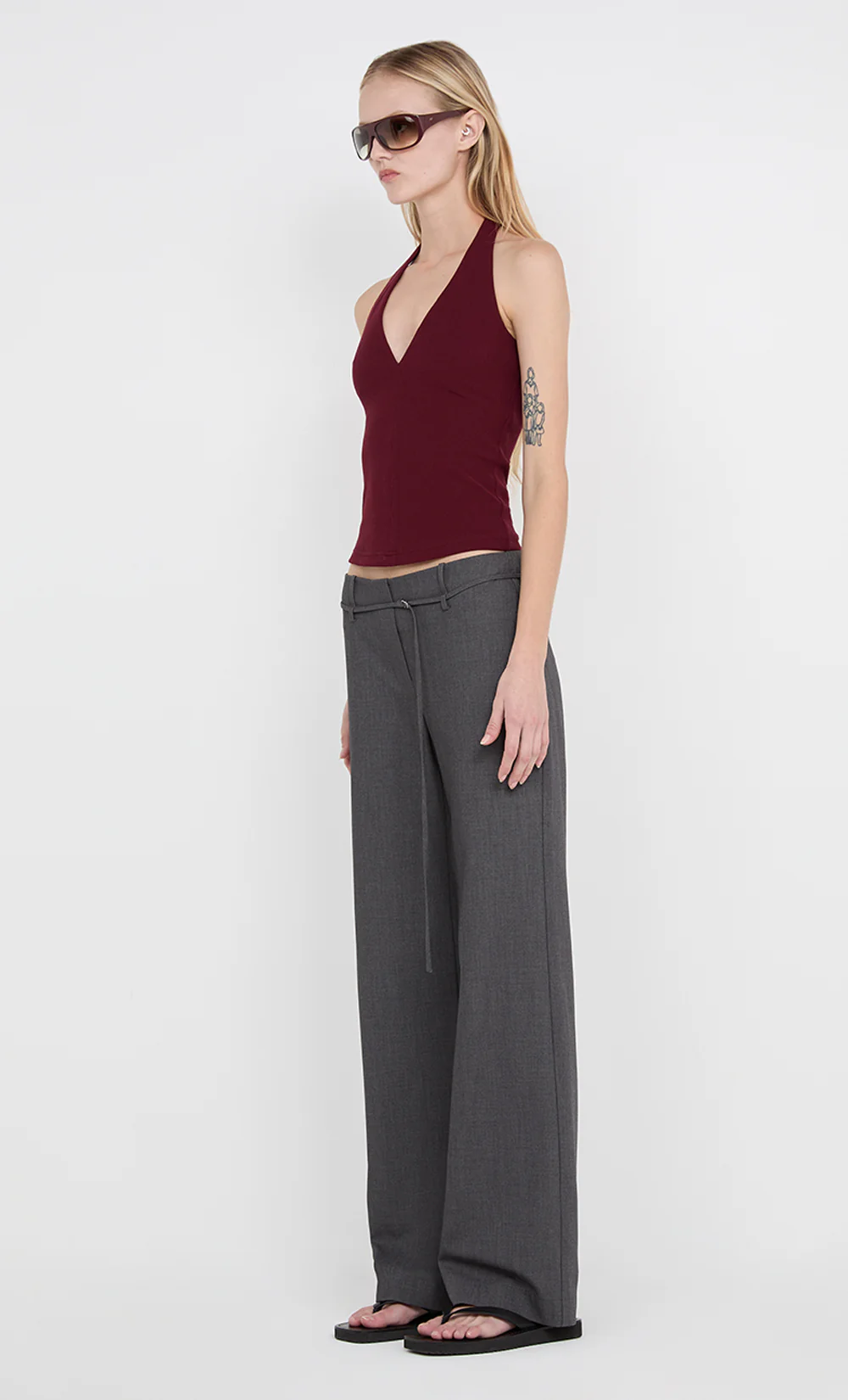 IONE HALTER TOP - PLUM - Image 2