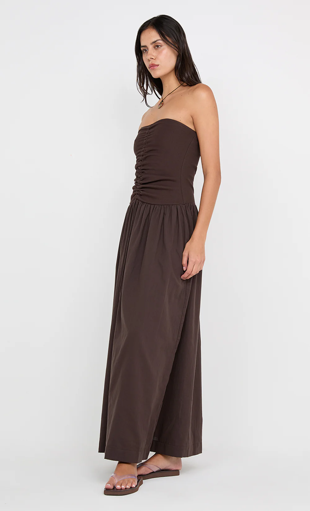 IONE MAXI DRESS - DARK CHOCOLATE - Image 2