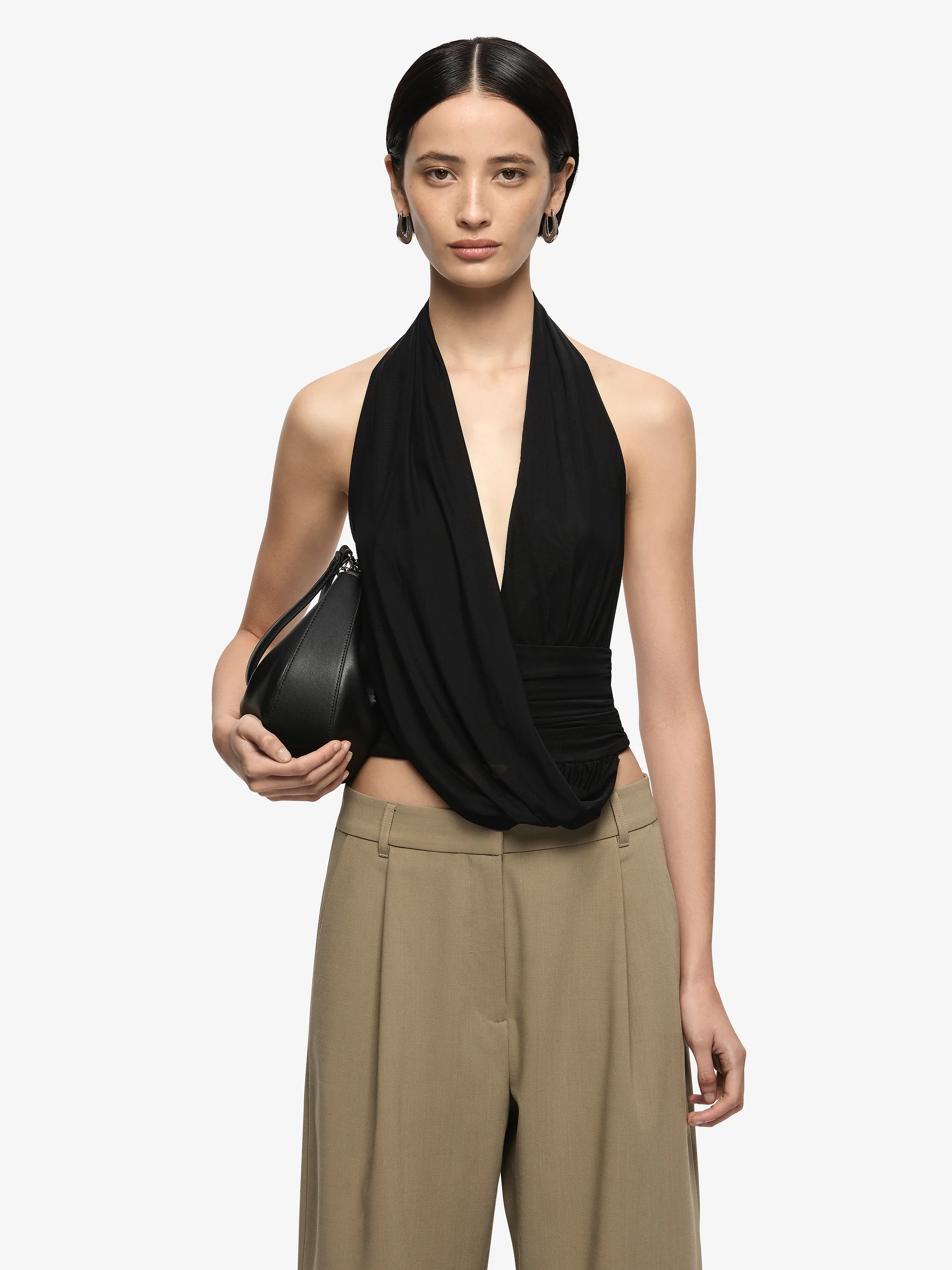 IRIS HALTER TOP - BLACK
