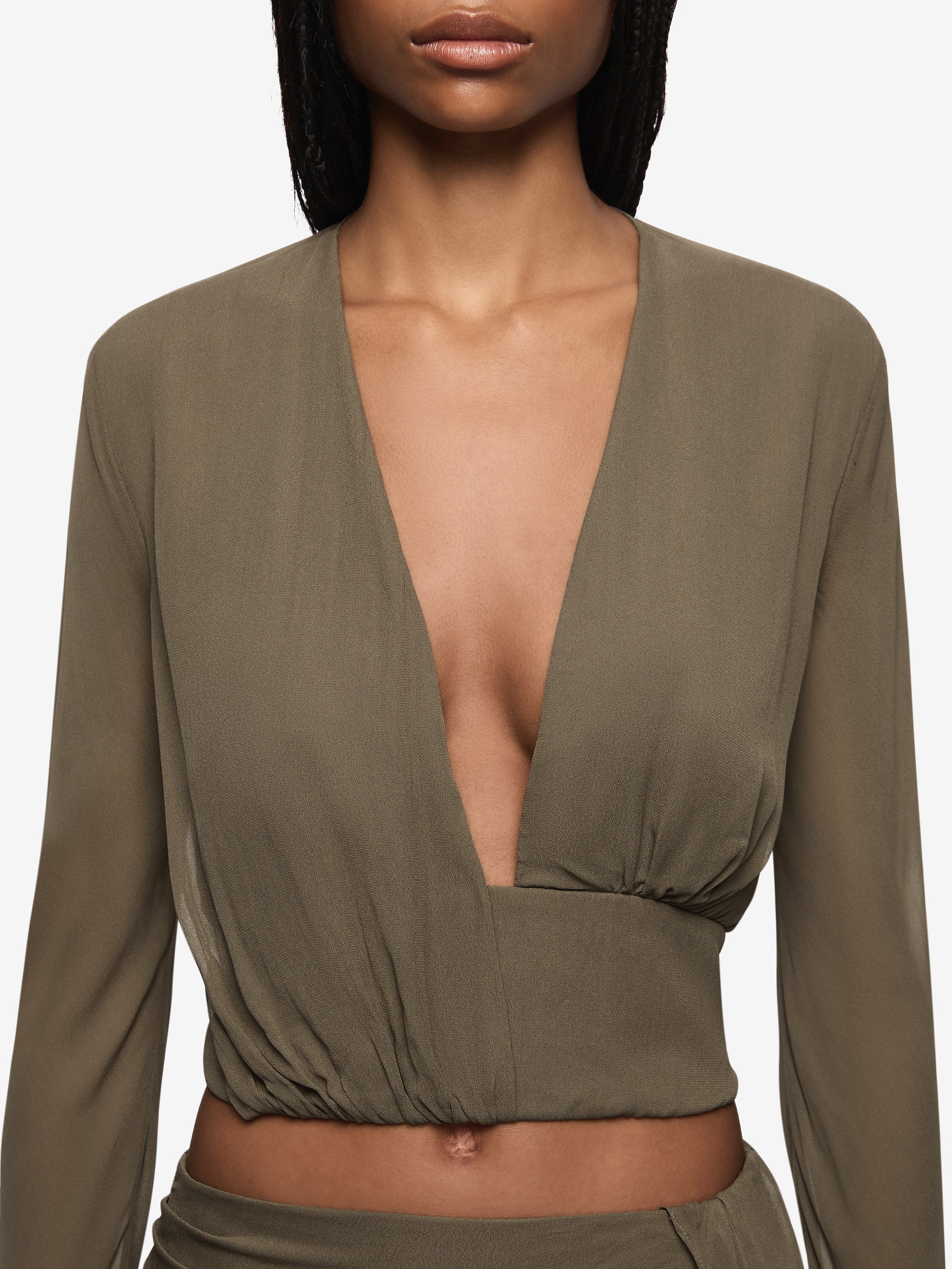 ISABELLA LONG SLEEVE TOP - TWIG - Image 2