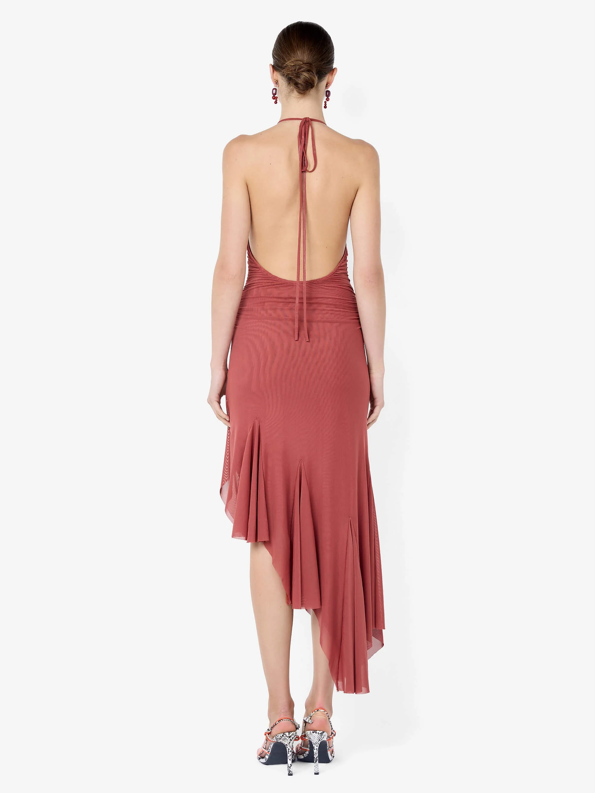 ISIDORE HALTER DRESS - GARNET - Image 4