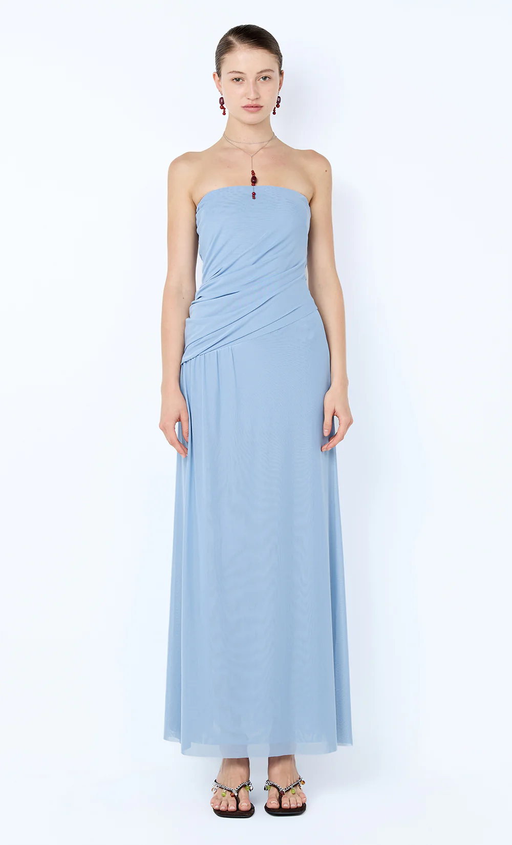 ISIDORE STRAPLESS MAXI DRESS - DENIM BLUE
