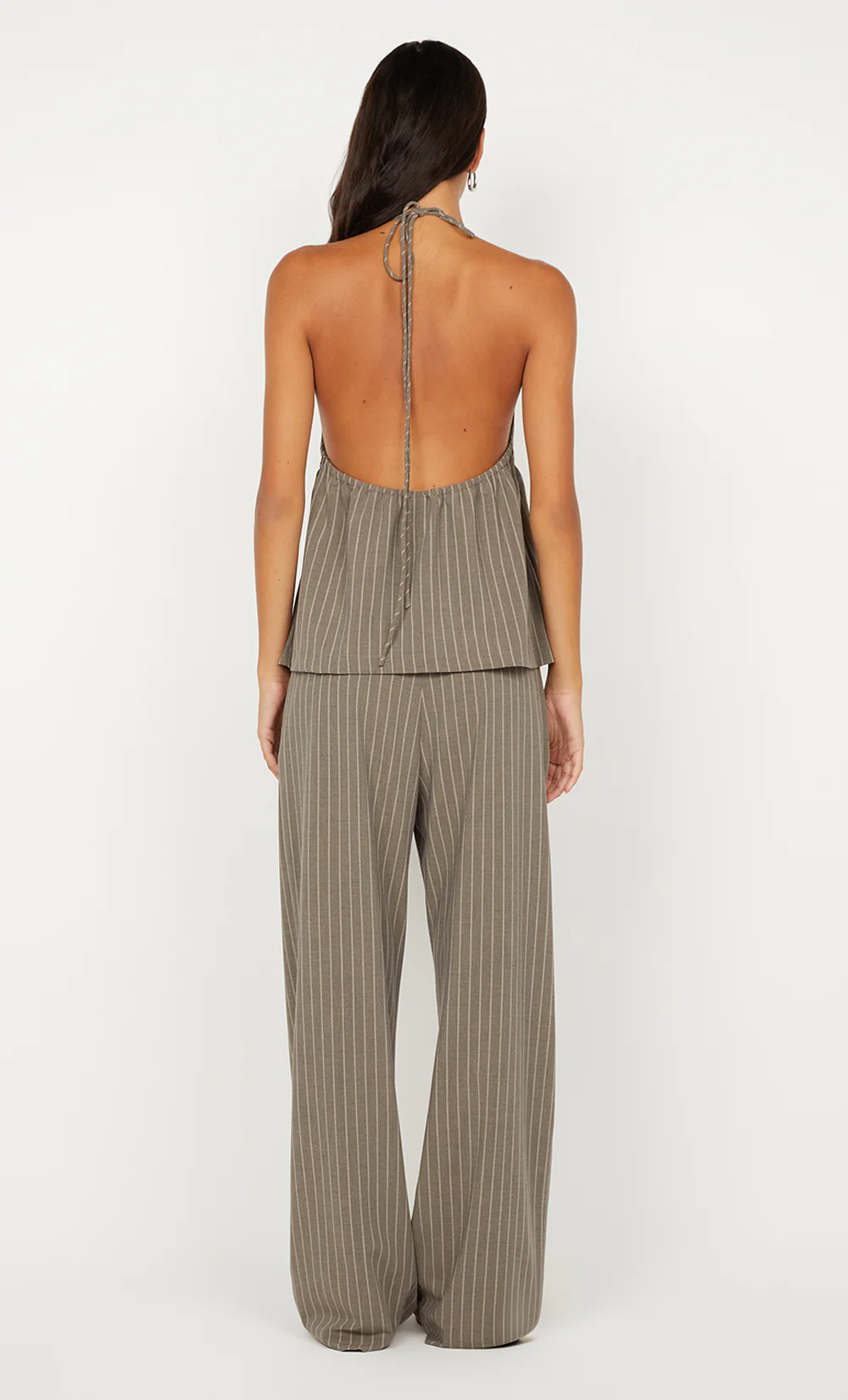 JONNI HALTER TOP - CHARCOAL STRIPE - Image 2