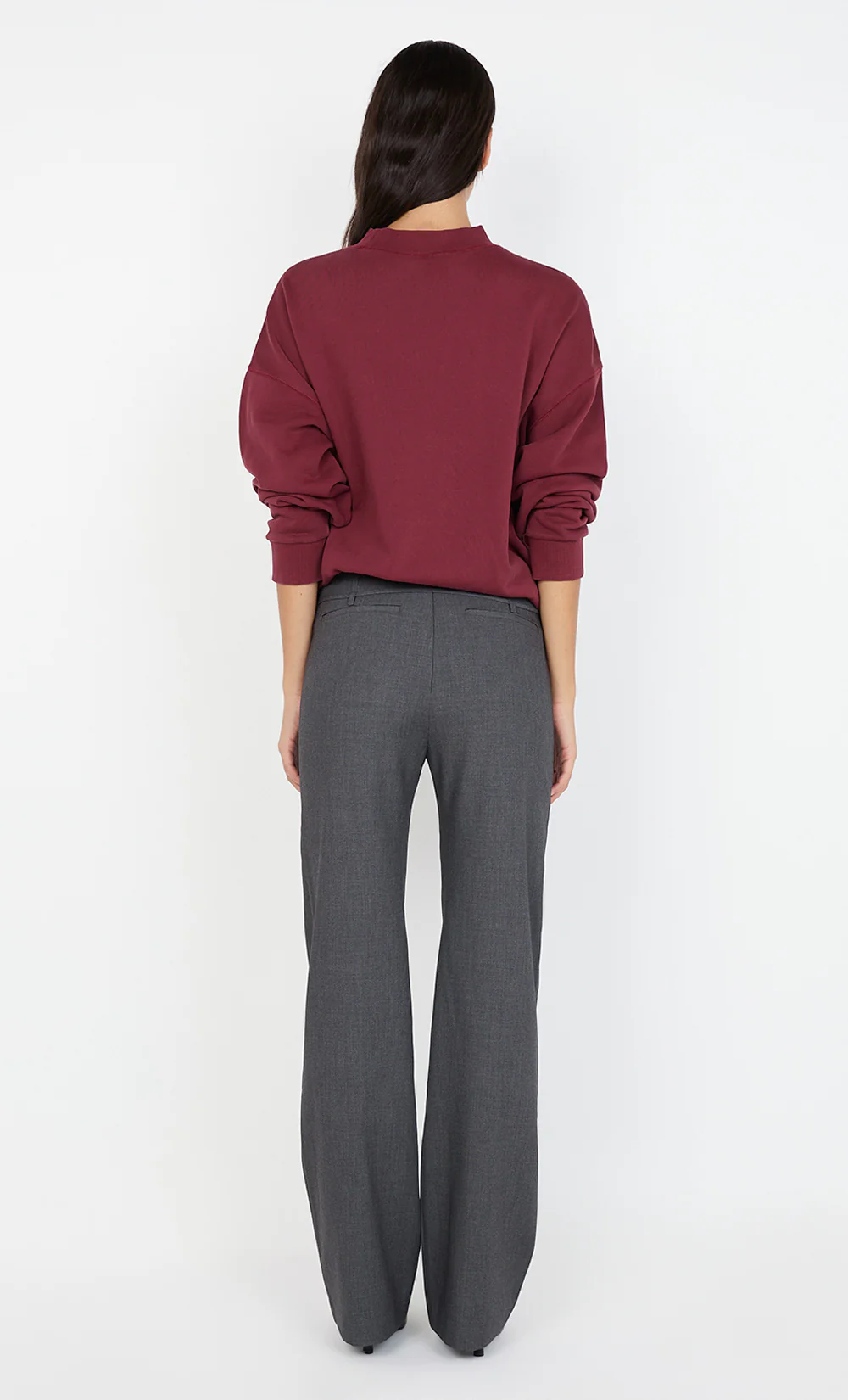 JORJA CREW JUMPER  - BURGUNDY - Image 4