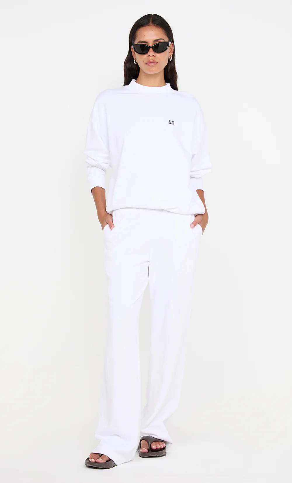 JORJA DOUBLE WAISTBAND PANT - WHITE - Image 6