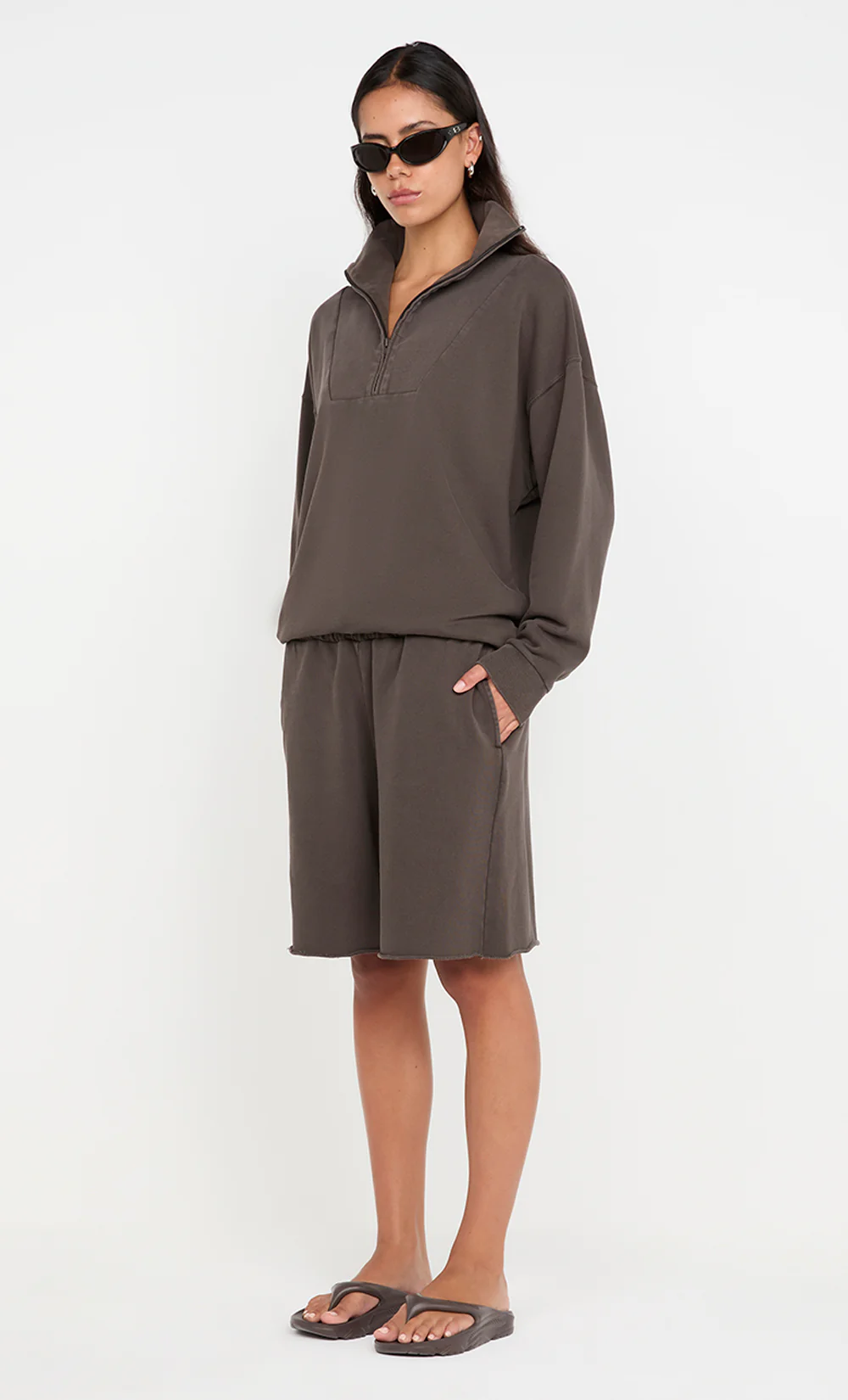 JORJA WIDE LEG SHORT - DARK CHOCOLATE - Image 2