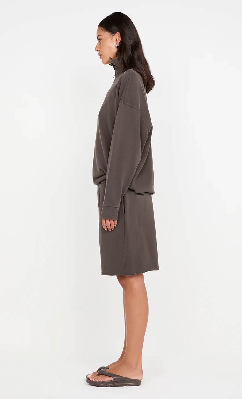 JORJA WIDE LEG SHORT - DARK CHOCOLATE - Image 4