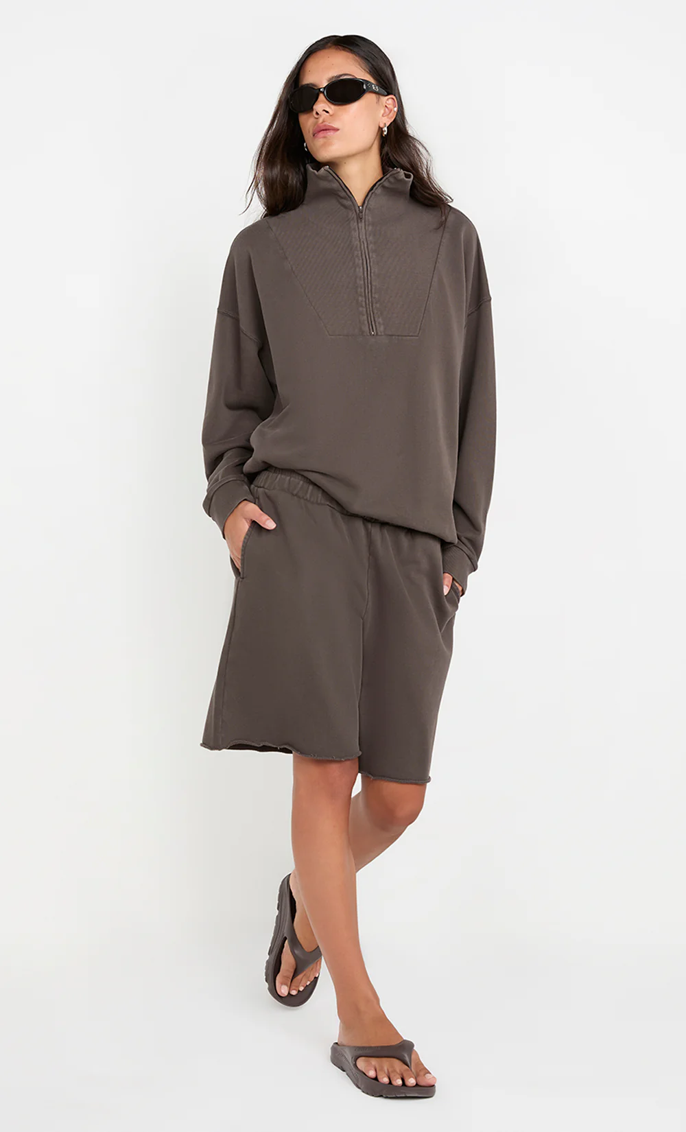 JORJA WIDE LEG SHORT - DARK CHOCOLATE - Image 6