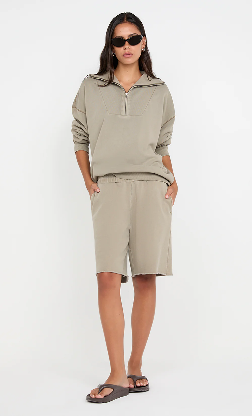 JORJA WIDE LEG SHORT - TAUPE - Image 2