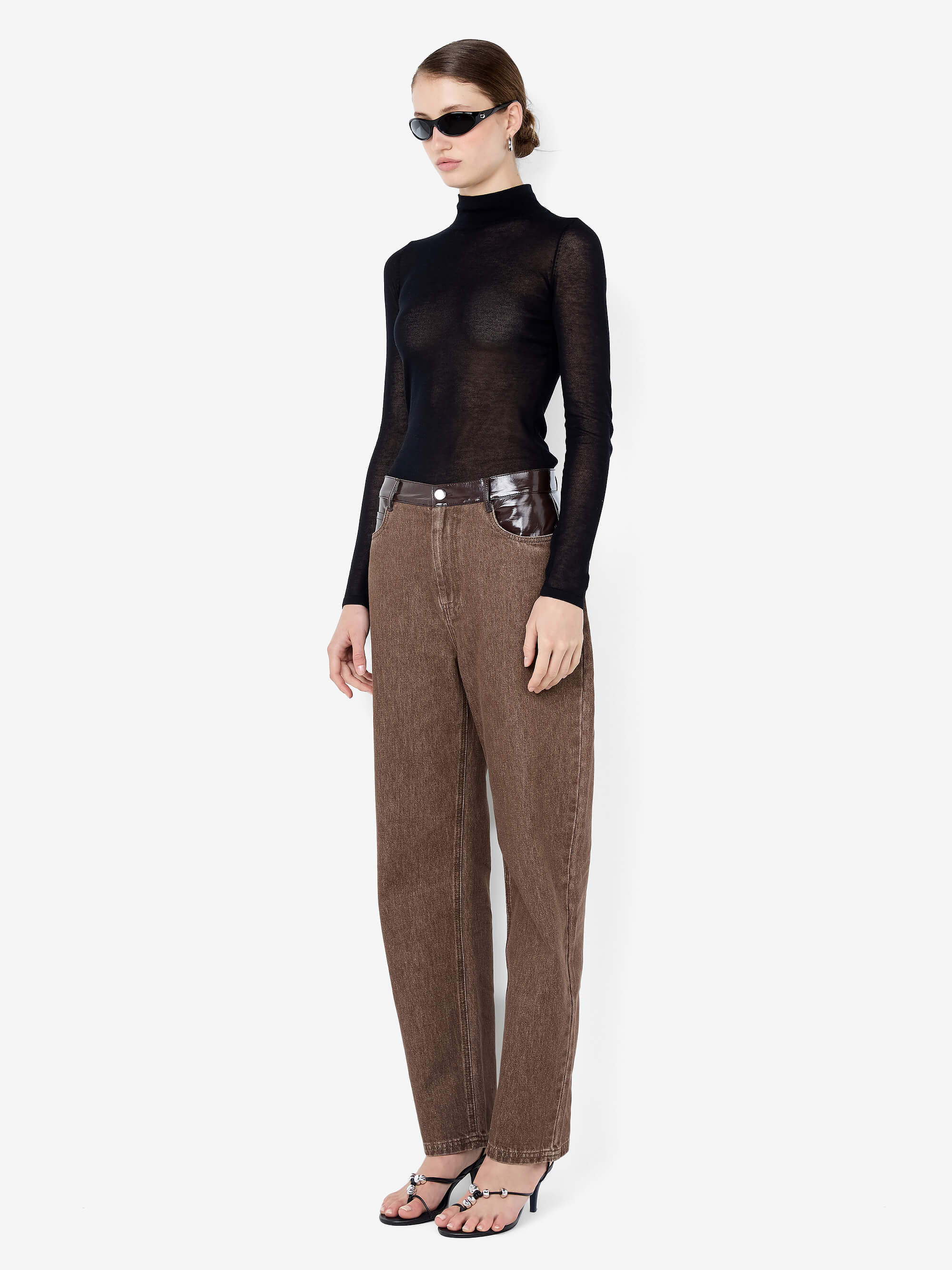 KINLEY CONTRAST JEAN - CHOCOLATE - Image 2