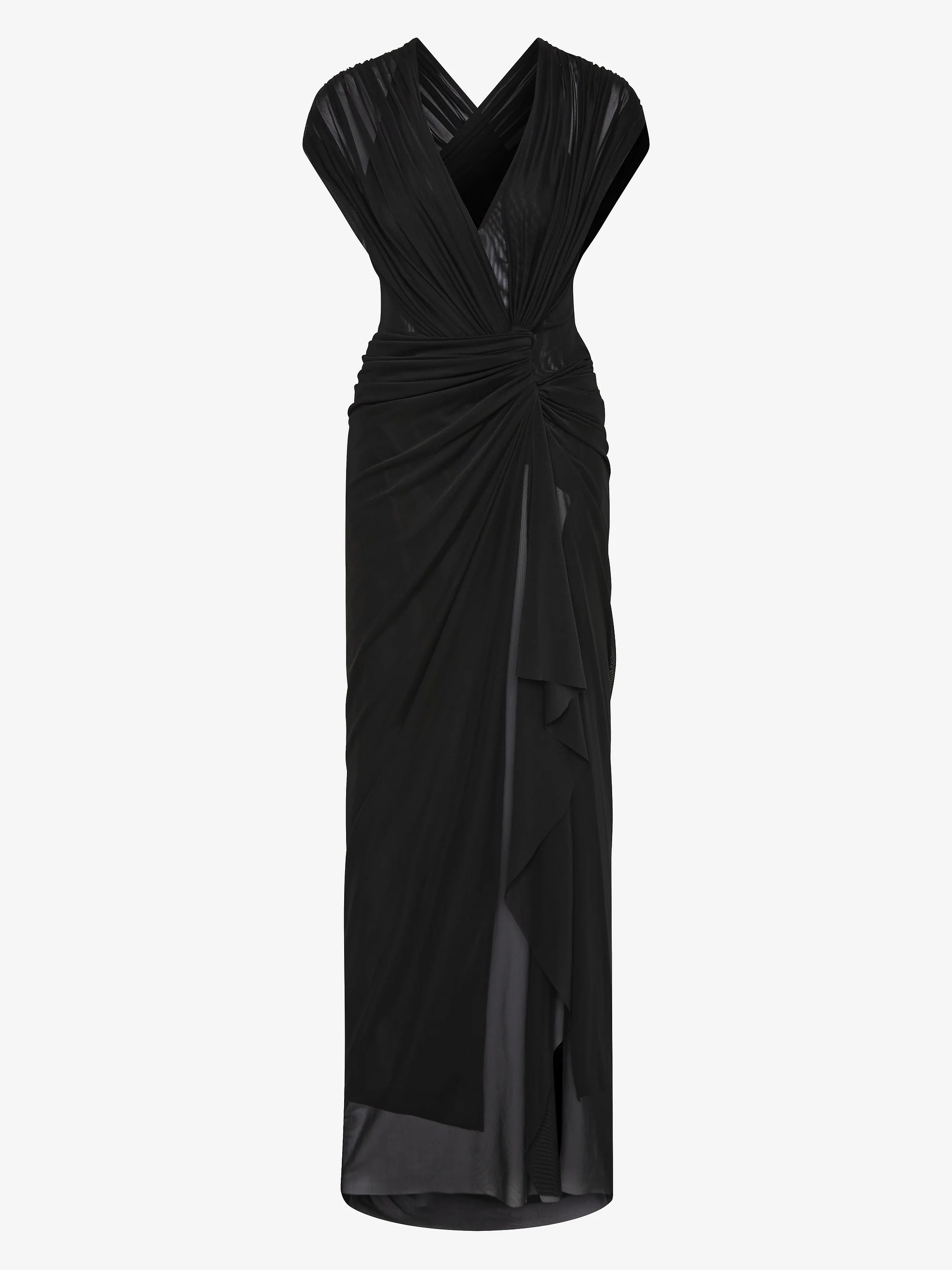 LEIA DRAPE MAXI DRESS - BLACK - Image 7