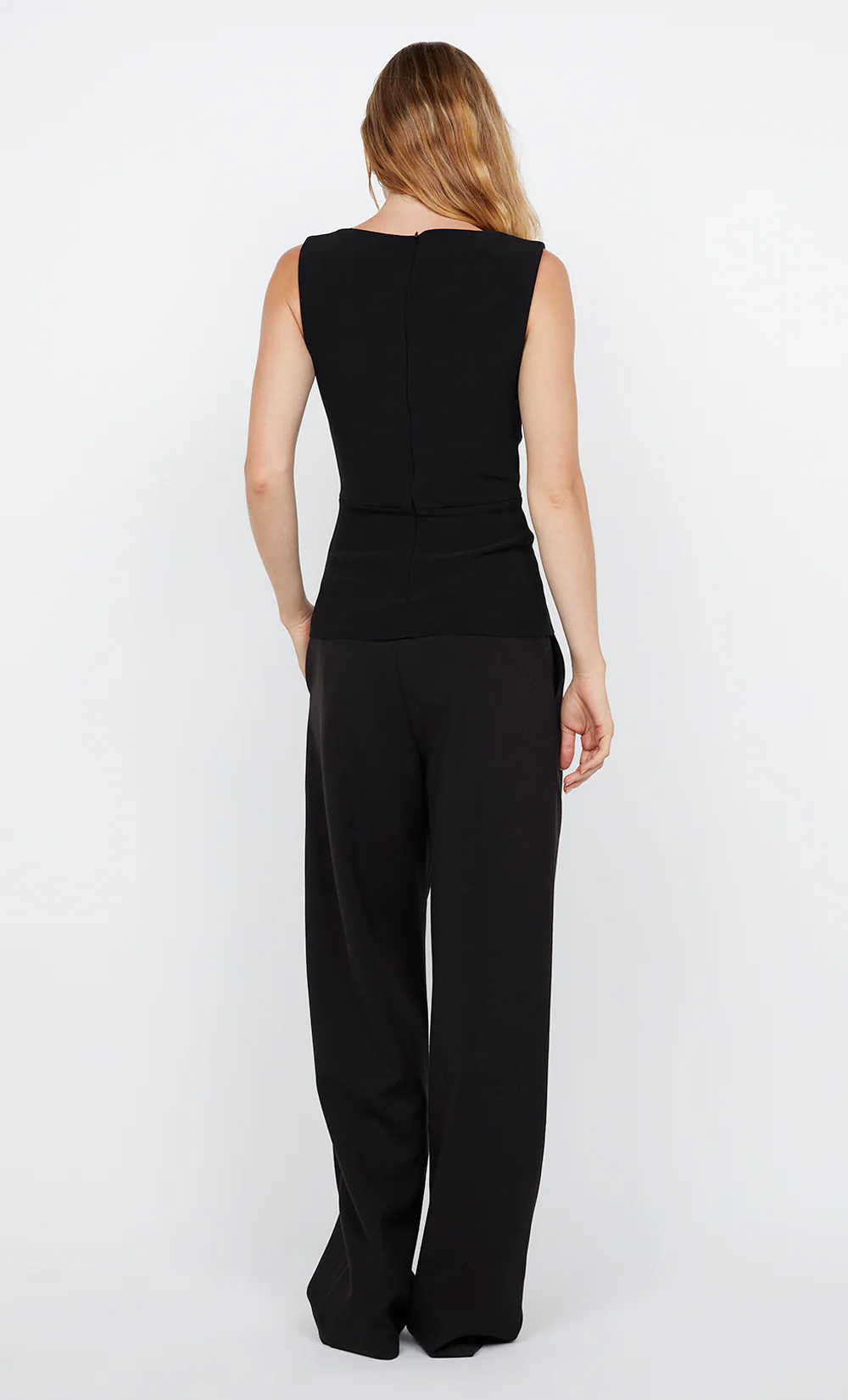 LEORA PEPLUM TOP - BLACK - Image 2