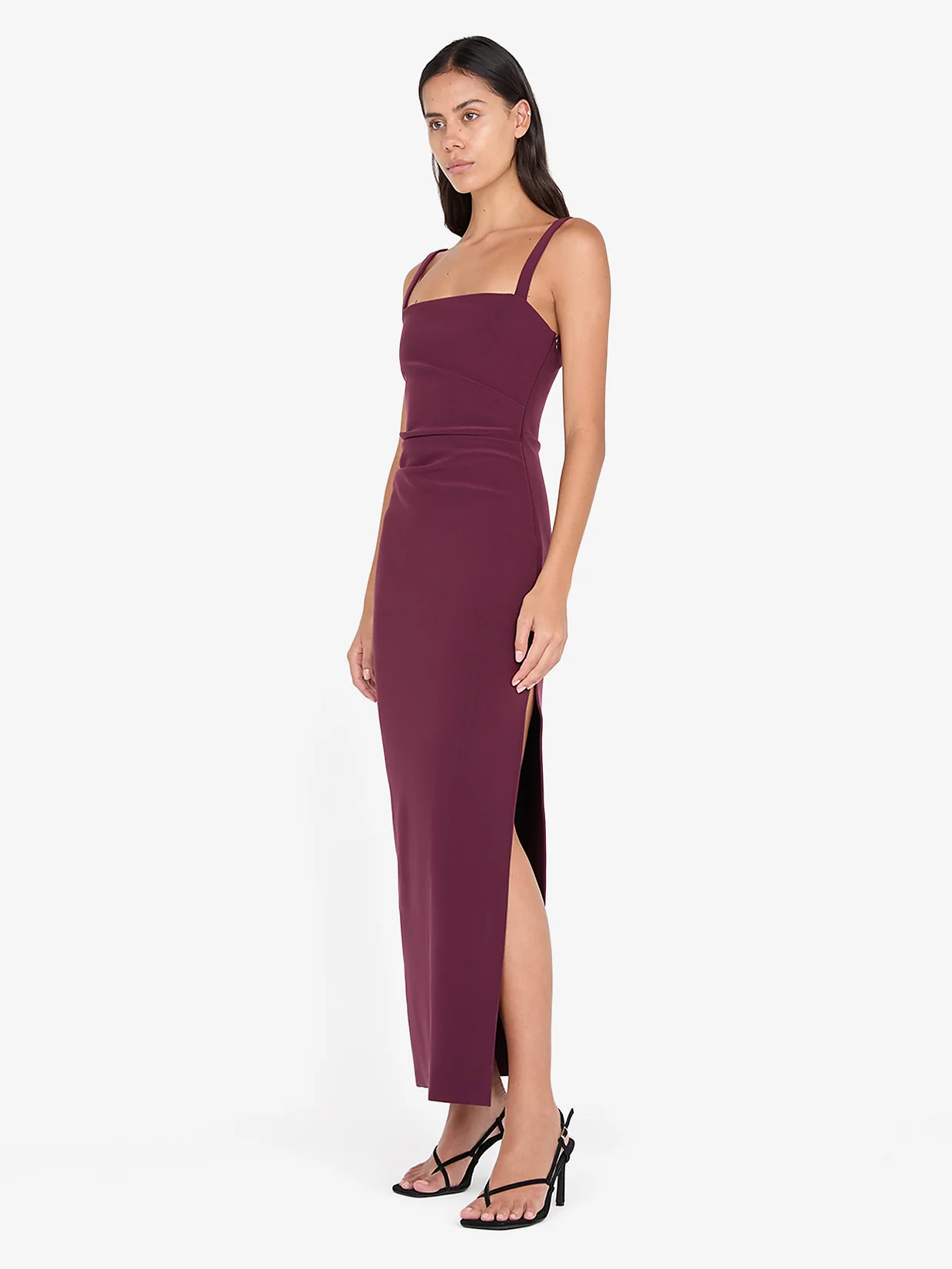 LEORA TUCK MAXI DRESS - PLUM - Image 2