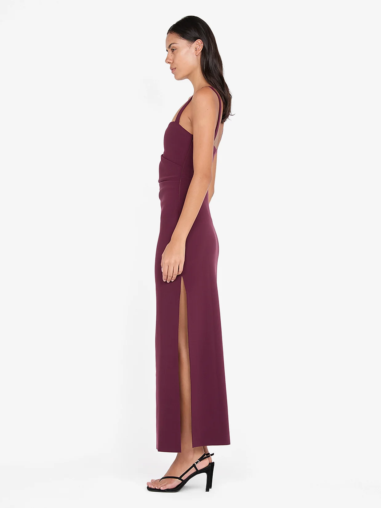 LEORA TUCK MAXI DRESS - PLUM - Image 3
