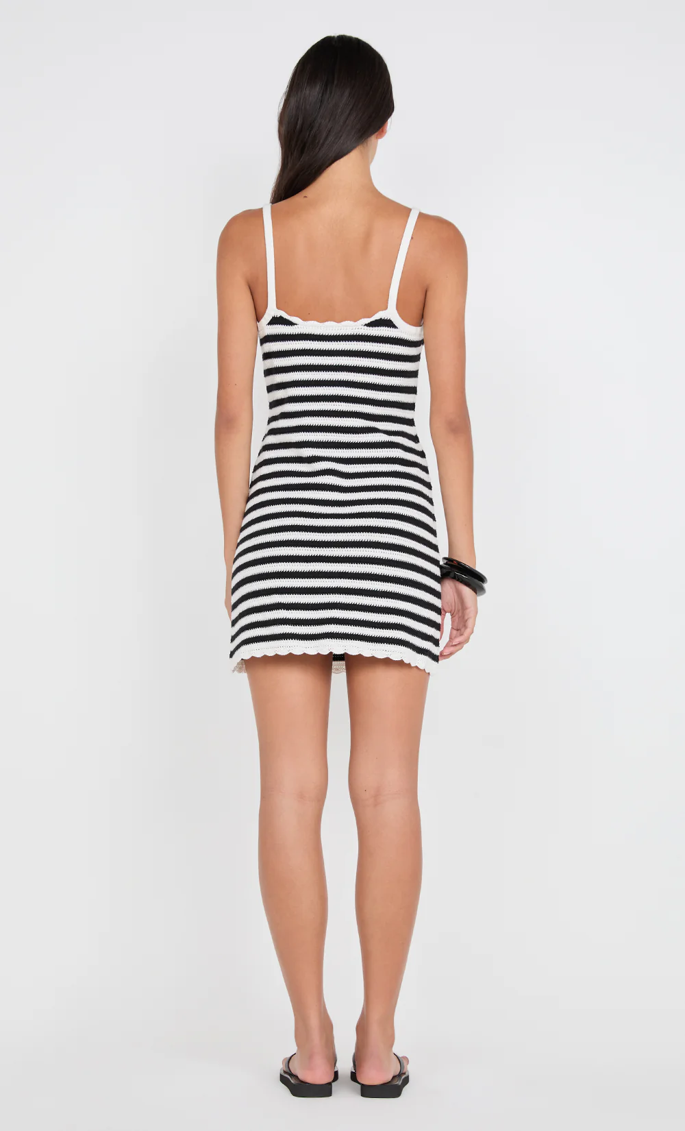 LEXI MINI DRESS - BLACK/WHITE STRIPE - Image 3