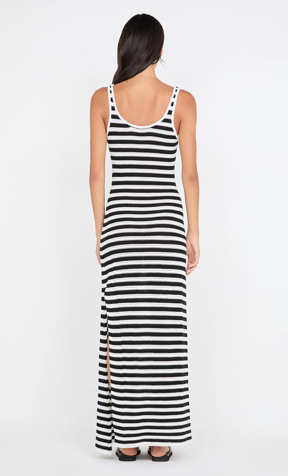 LEXI TANK MAXI DRESS - BLACK/WHITE STRIPE - Image 4