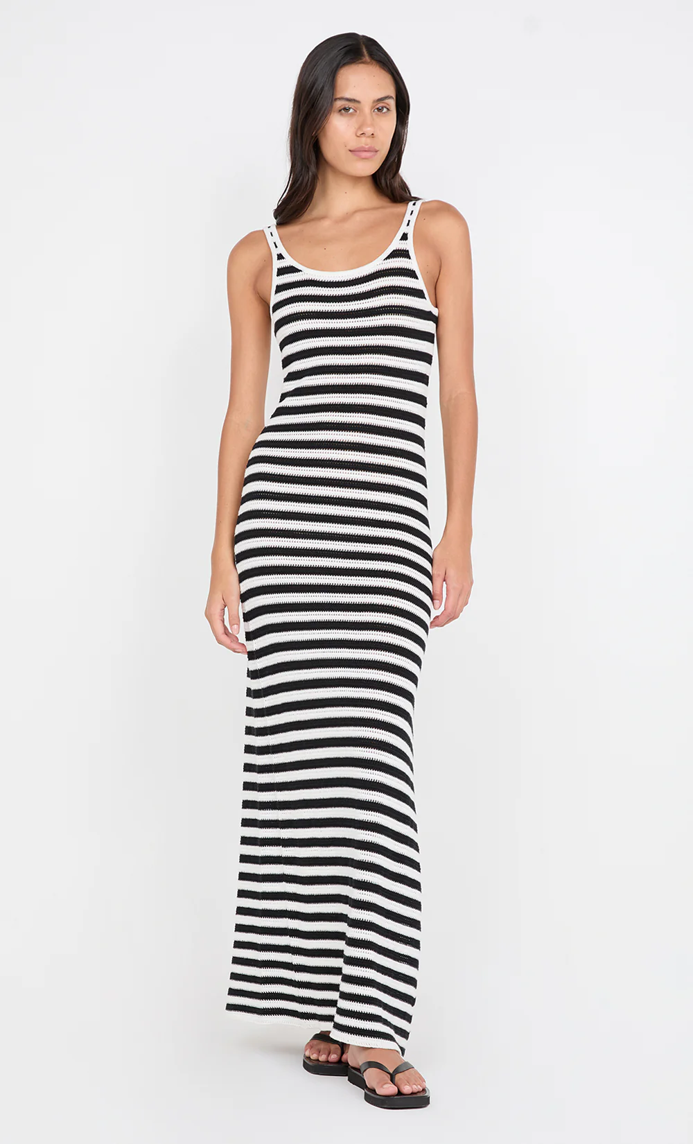 LEXI TANK MAXI DRESS - BLACK/WHITE STRIPE - Image 5