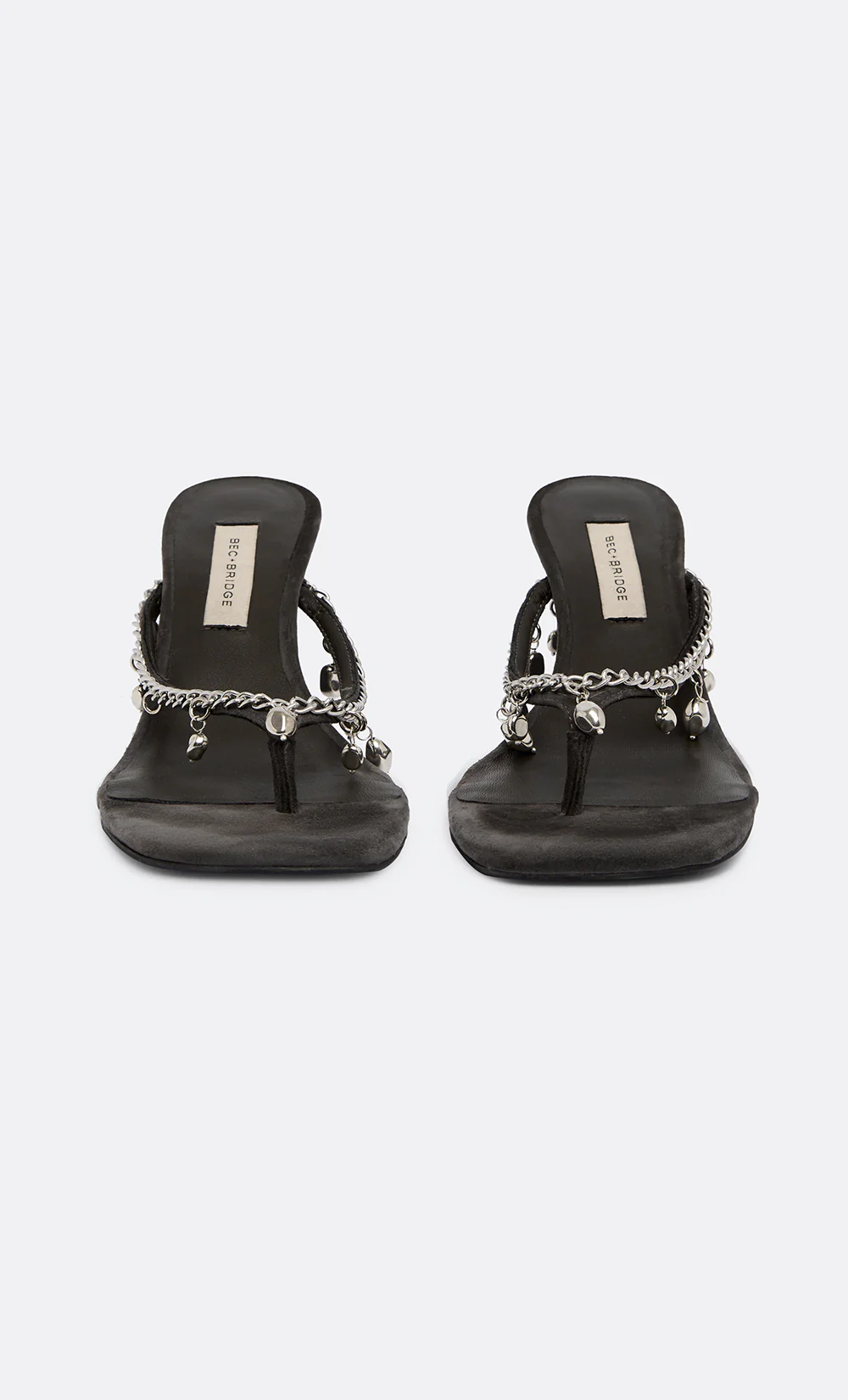 LILLIE BEADED WEDGE - CHARCOAL SUEDE - Image 3